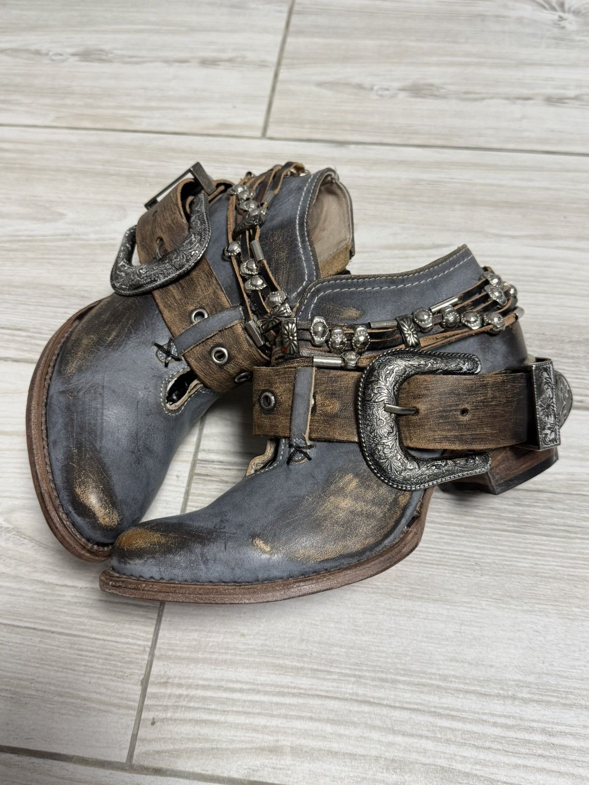 FREEBIRD Avant-garde handmade leather Cossack boots from Mexico Size US 9 / IT 39 - 6 Thumbnail