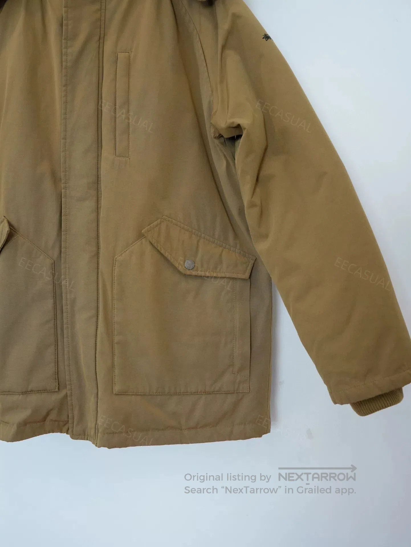 Stussy Stussy Brown Hooded Down Jacket. Size US L / EU 52-54 / 3 - 5 Thumbnail