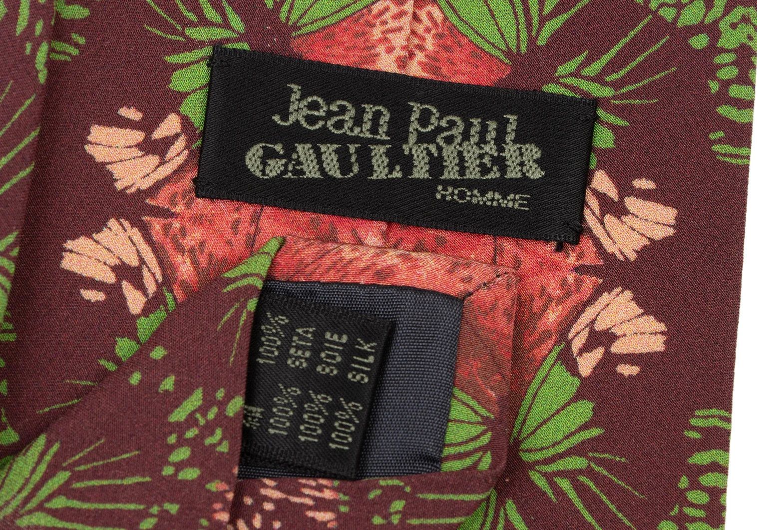 Jean Paul Gaultier Butterfly Print Tie in Red, Purple, and Green Size ONE SIZE - 12 Thumbnail