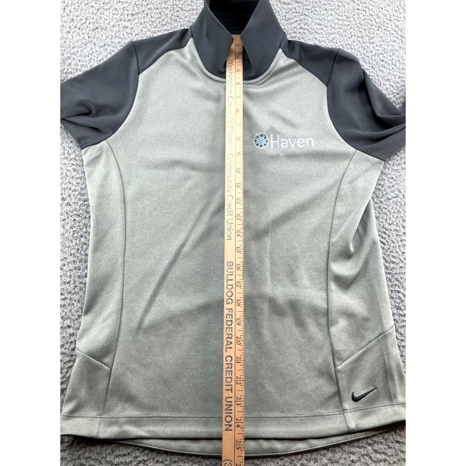 Nike Nike Sweatshirt Womens Large Gray Quarter Zip Mock Neck Pullover Jacket Dri-FIT Activewear Sports 1/4 Zip Mens Womens Girls Boys Size L / US 10 / IT 46 - 5 Thumbnail