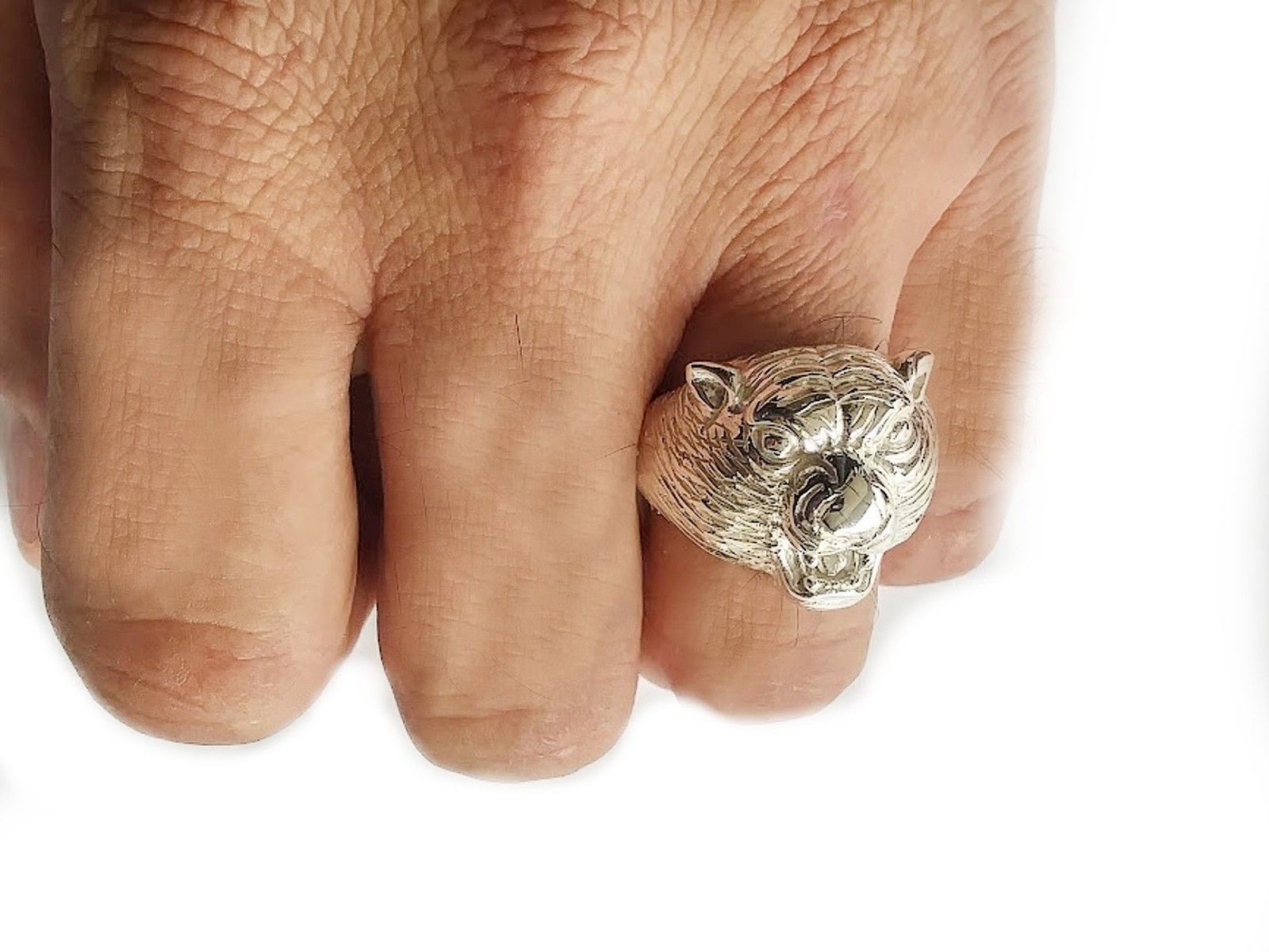 Other Men's Silver ring, Tiger ring for men silver sizes 9 to 13 Size ONE SIZE - 1 Thumbnail