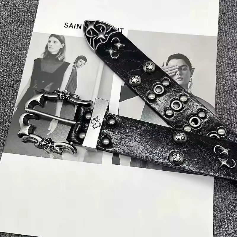 Japanese Brand punk style pu leather belt Size ONE SIZE - 4 Thumbnail