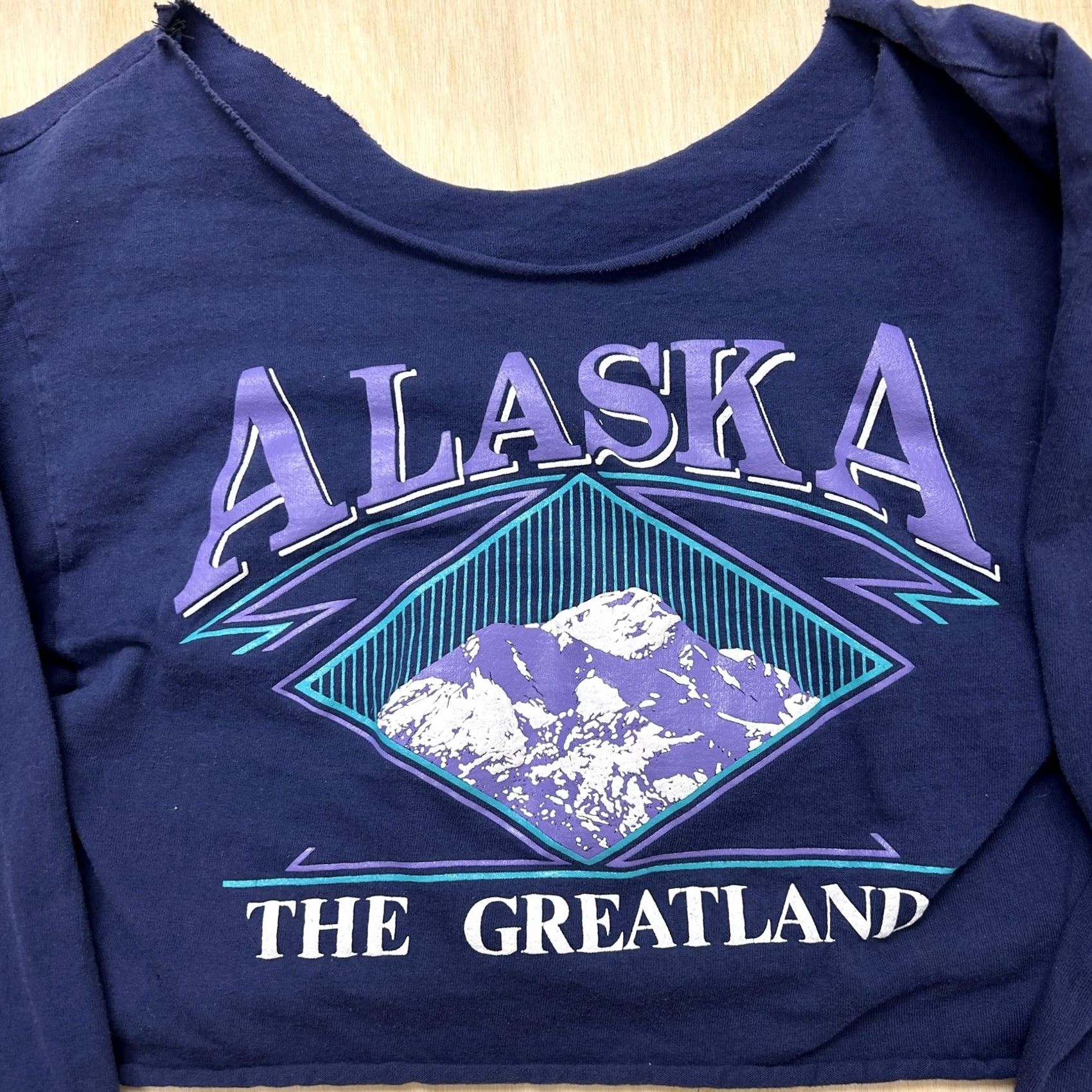 Vintage VINTAGE Alaska Shirt Womens M Blue Cropped Sweatshirt The Greatland Fleece Size M / US 6-8 / IT 42-44 - 2 Thumbnail