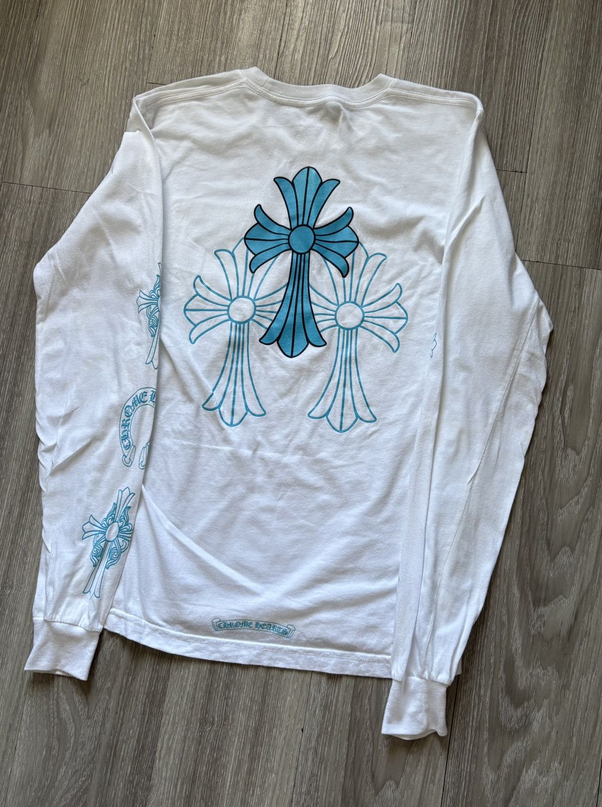 Chrome Hearts Chrome Hearts blue triple cross long sleeve | Grailed