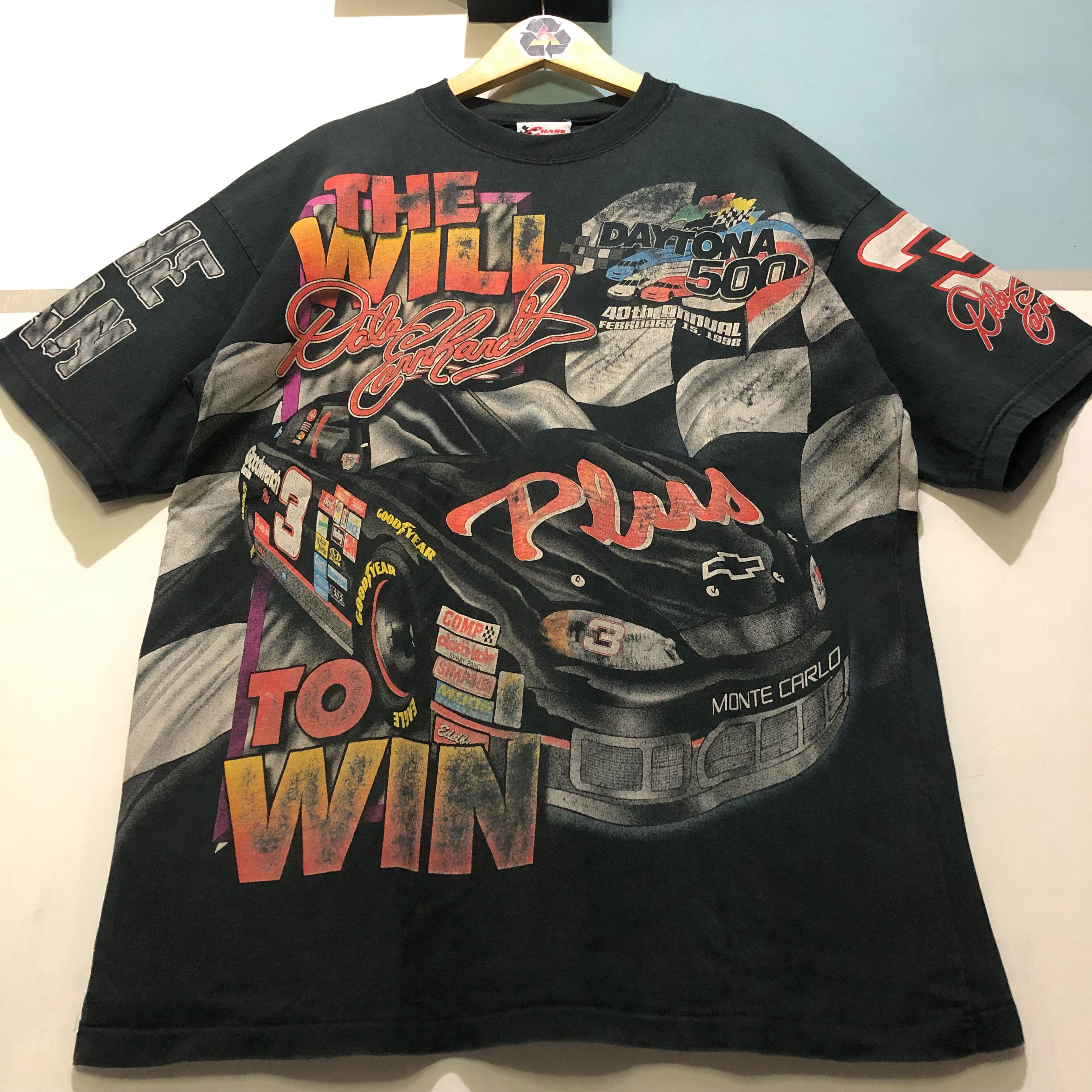 Chase Authentics Vintage 90's Dale Earnhardt The Will to Win All T-Shirt Size US XL / EU 56 / 4 - 4 Thumbnail