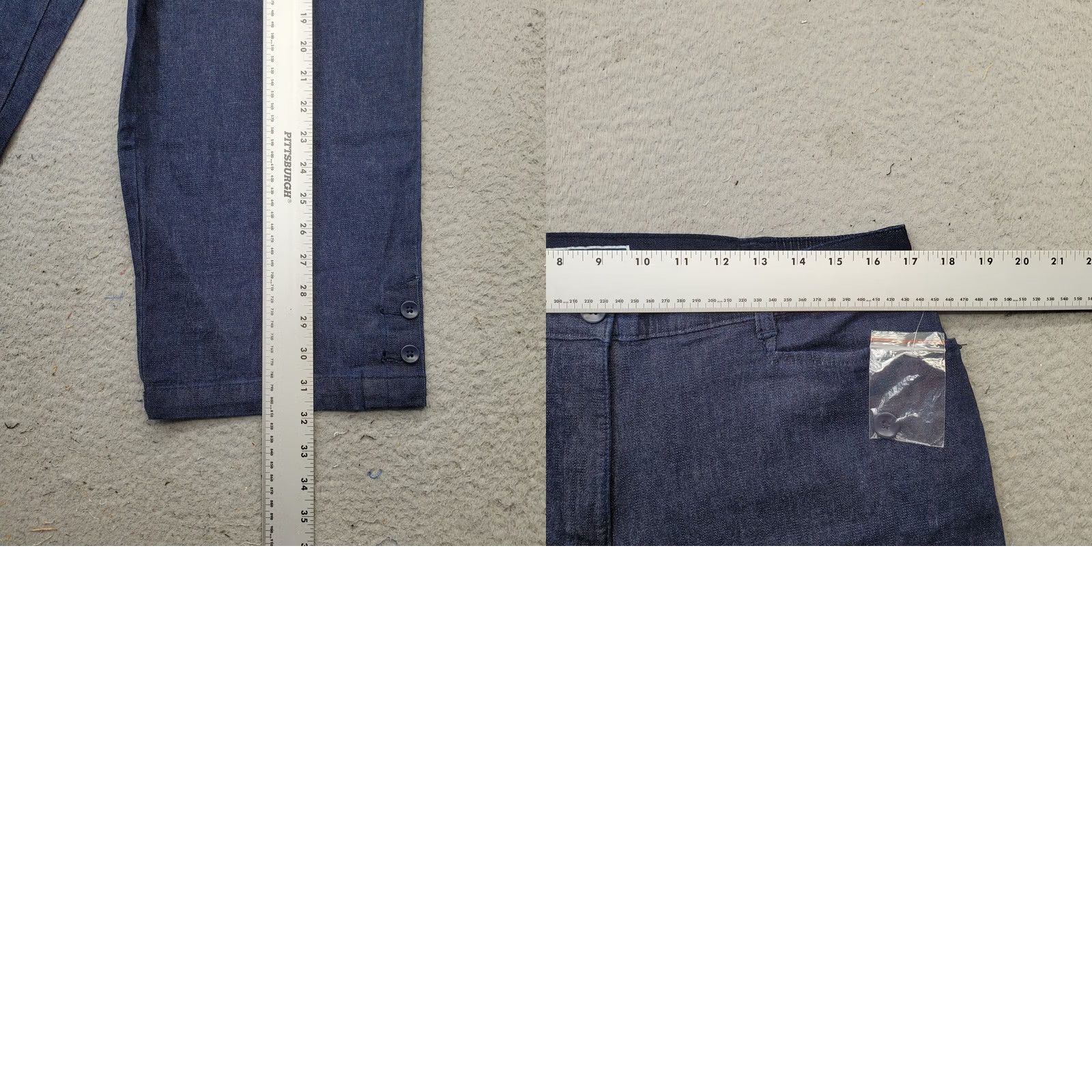 Vintage Karen Scott Womens Cropped Jeans Size 12 Blue Dark Wash Ankle Button Wide Leg Denim Jeans Size 34" / US 12 / IT 48 - 8 Thumbnail