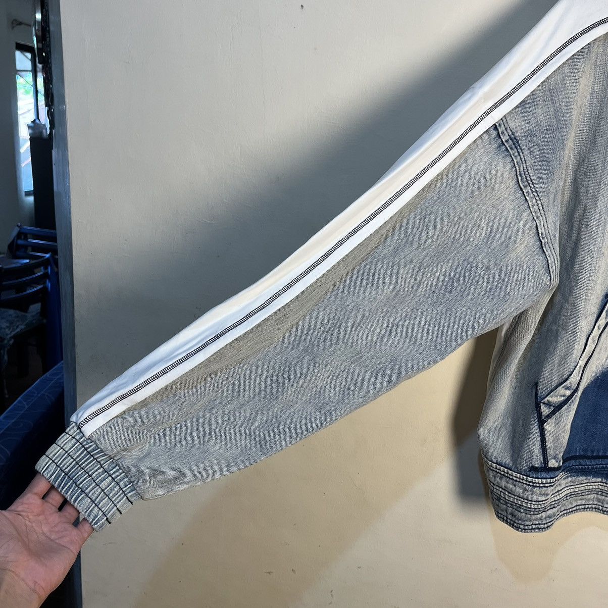 Other Indice Studio SS19 Deconstructed Washed Blue & Ivry Half Zip Size US M / EU 48-50 / 2 - 4 Thumbnail