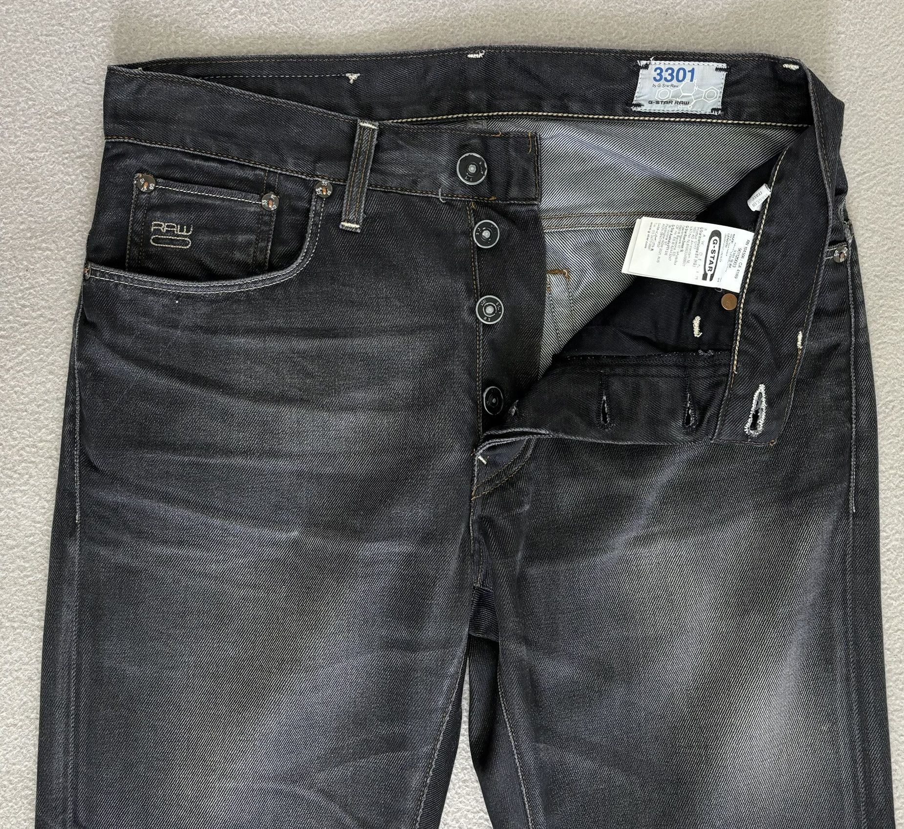 G-Star G-Star Raw 3301 slim fit black jeans size 32-34 Size US 32 / EU 48 - 17 Thumbnail