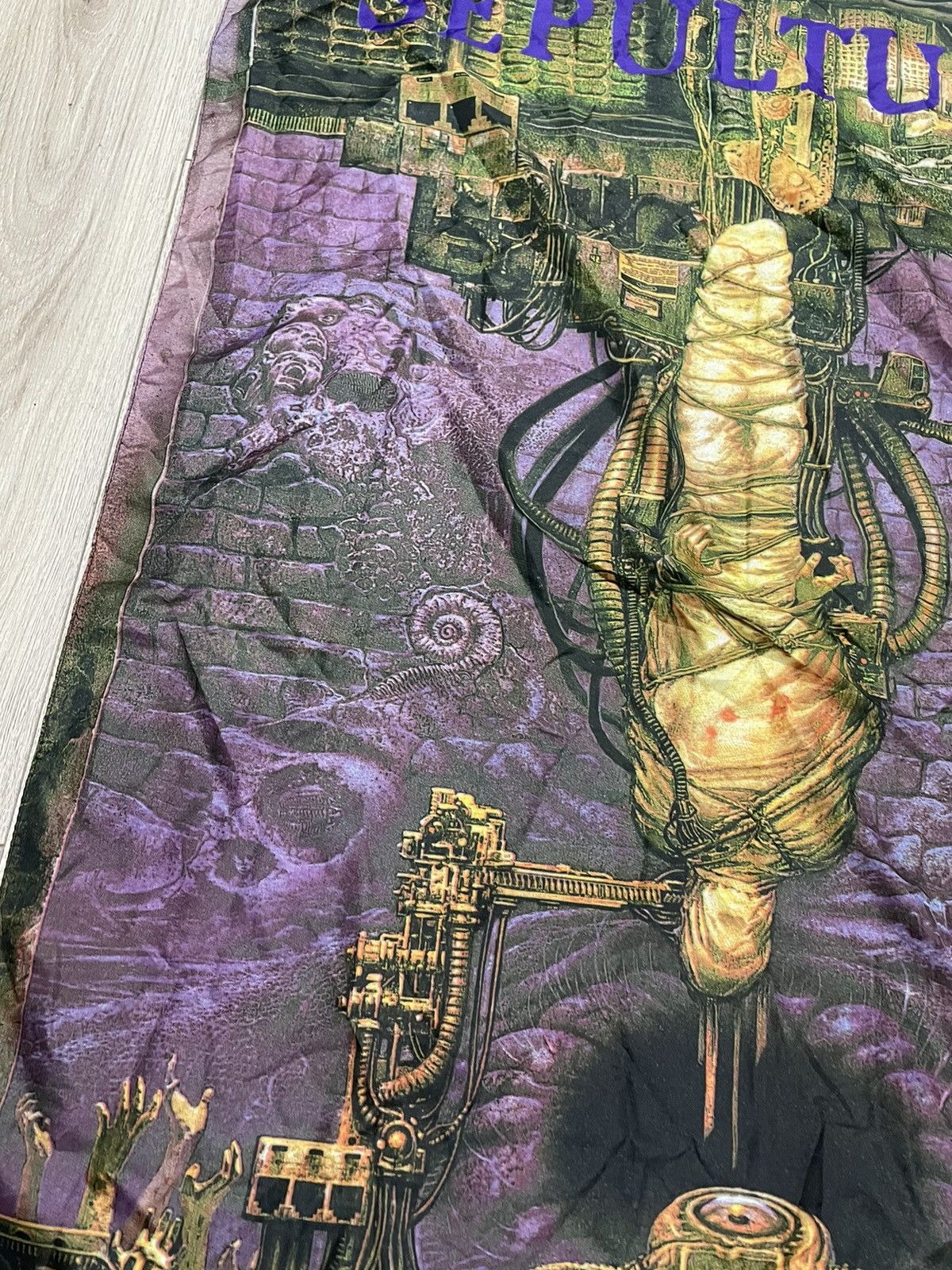 Vintage 1993 Sepultura Chaos AD Band Poster Rare Scarf
