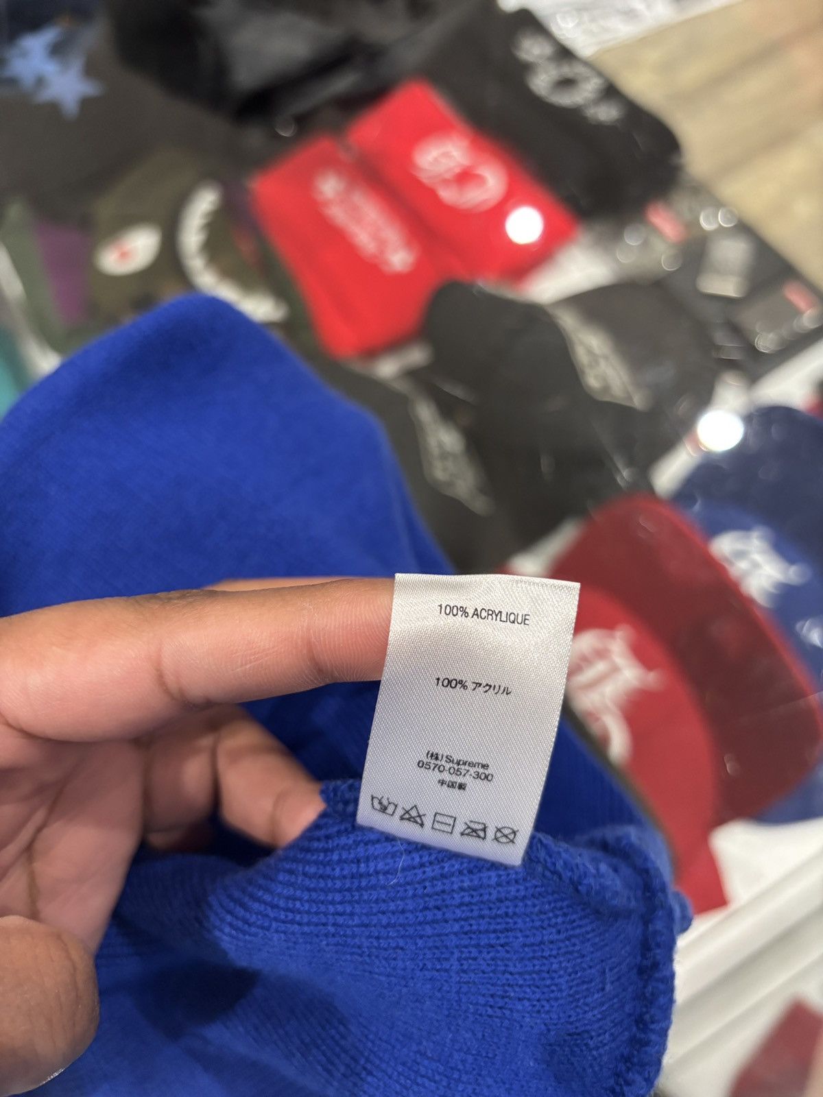 Supreme Supreme World Famous Outline Beanie Blue Size ONE SIZE - 4 Thumbnail