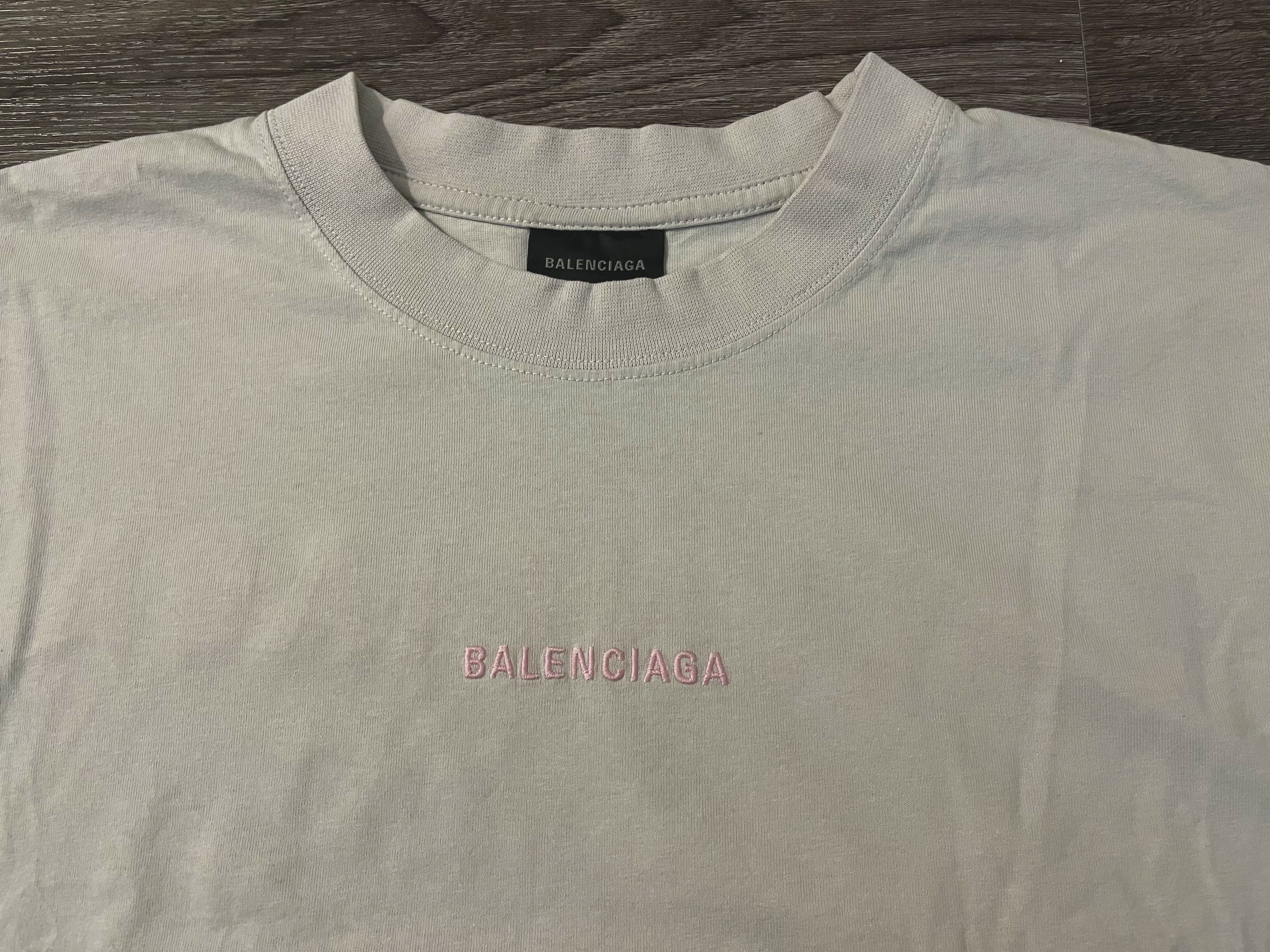 Balenciaga Balenciaga Back Medium Fit T-shirt Dirty White / Baby Pink Size US M / EU 48-50 / 2 - 5 Thumbnail