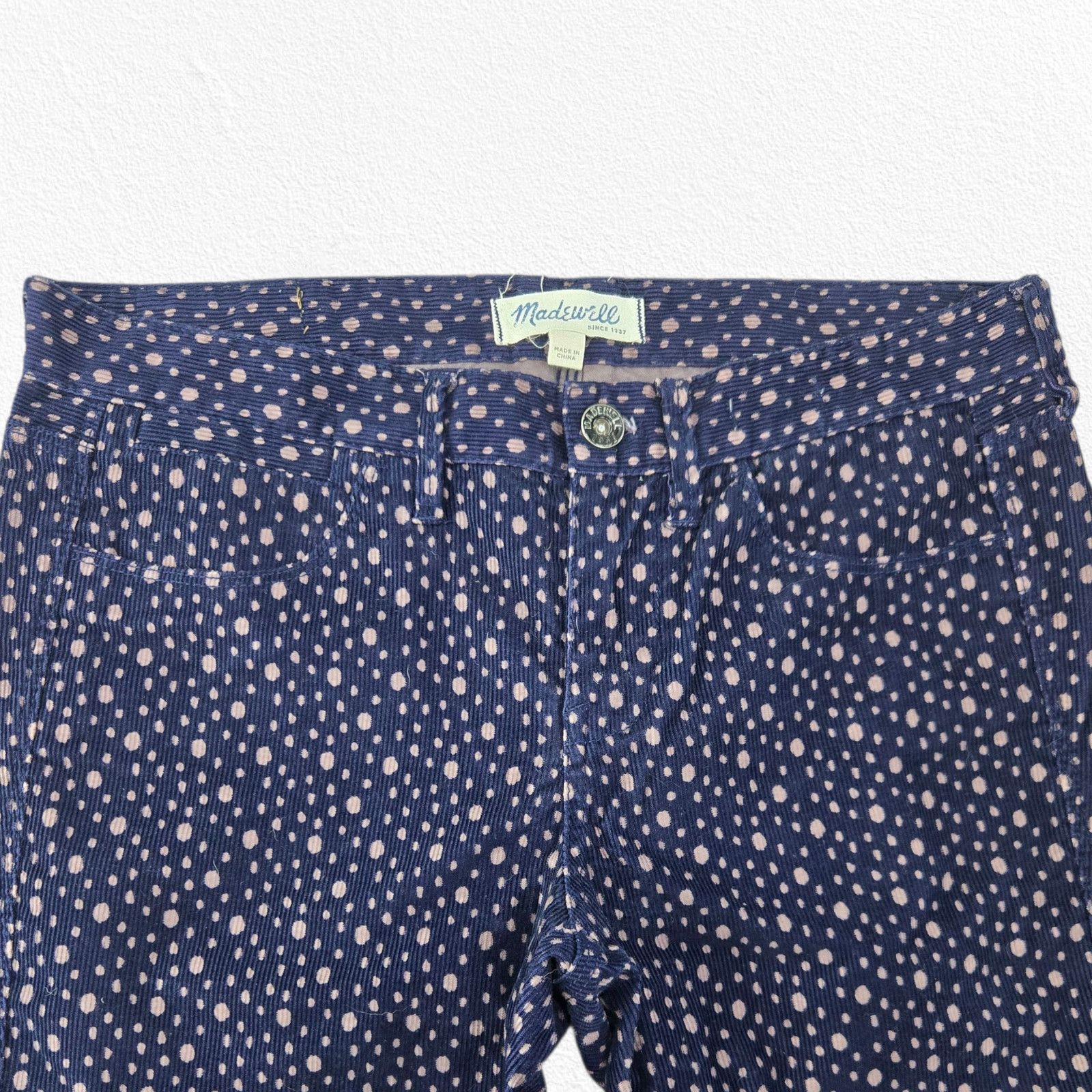 Madewell Madewell Navy Blue Polka Dot Skinny Pants Size 26 Size 26" / US 2 / IT 38 - 3 Thumbnail