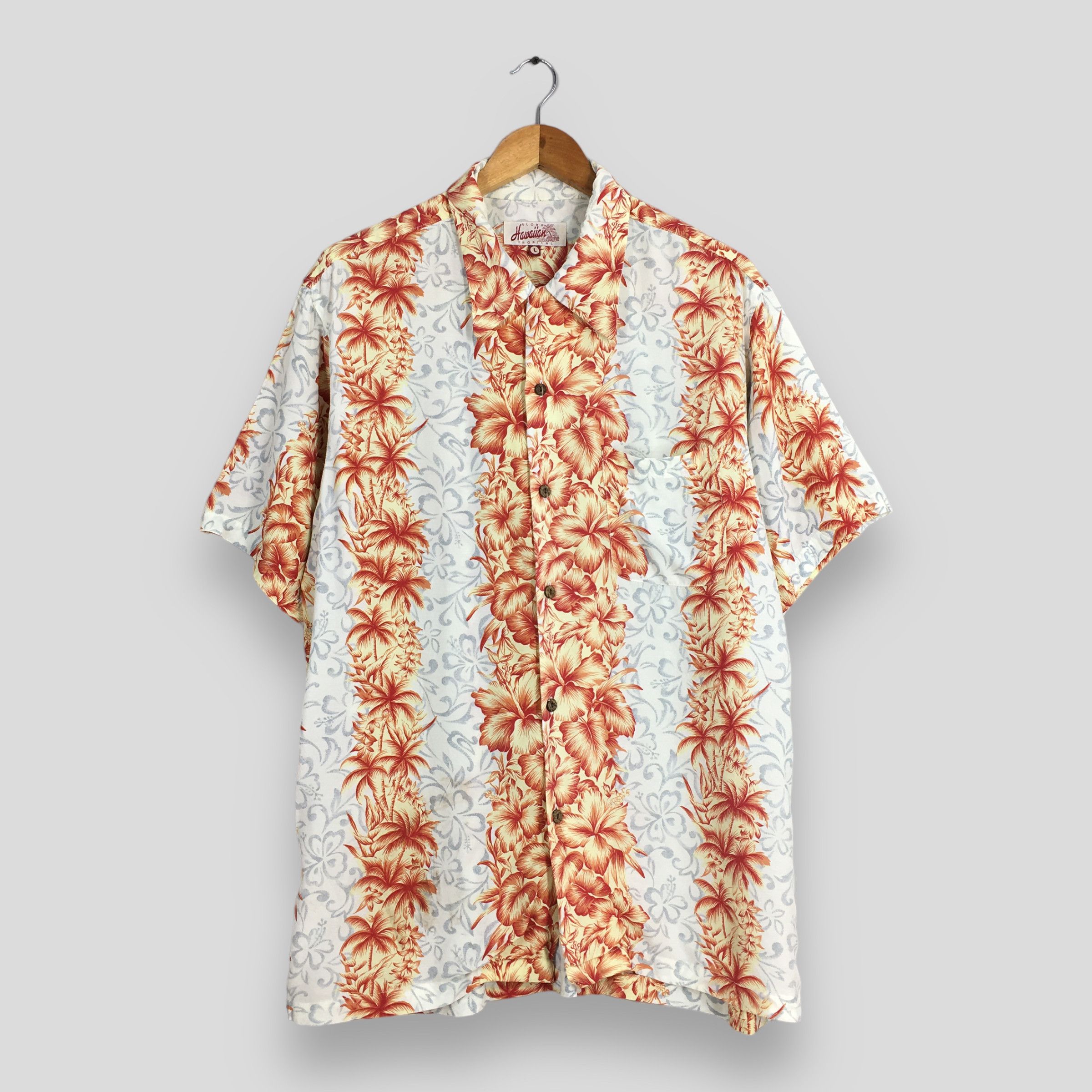 Vintage Vintage Hawaiian Hibiscus Flower Tropical Hawaii Shirt Large Size US L / EU 52-54 / 3 - 1 Thumbnail