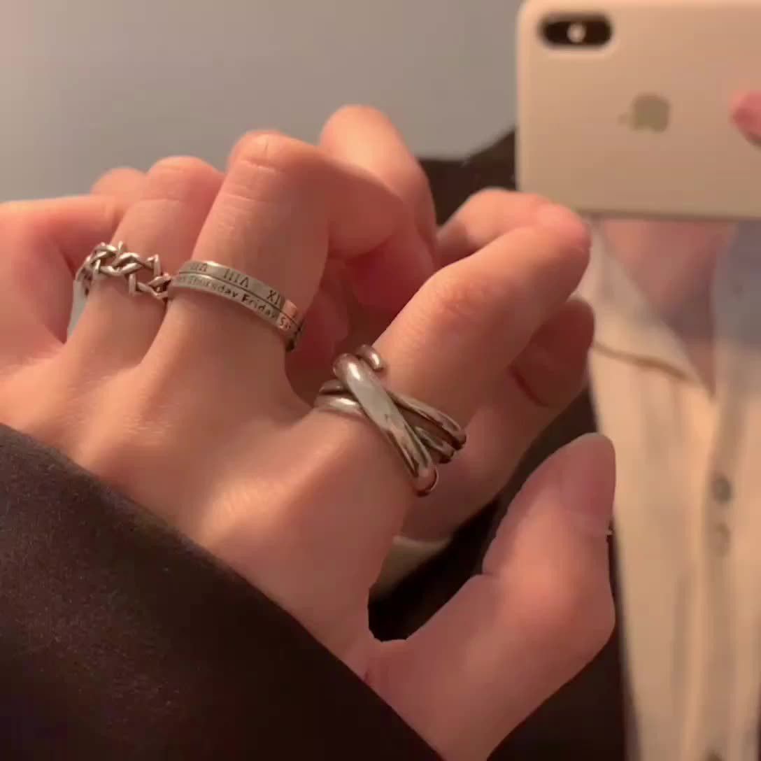 Jewelry Rare Jewelry Rings Open Size Chrome Ring (Size 7-13) Size ONE SIZE - 1 Thumbnail