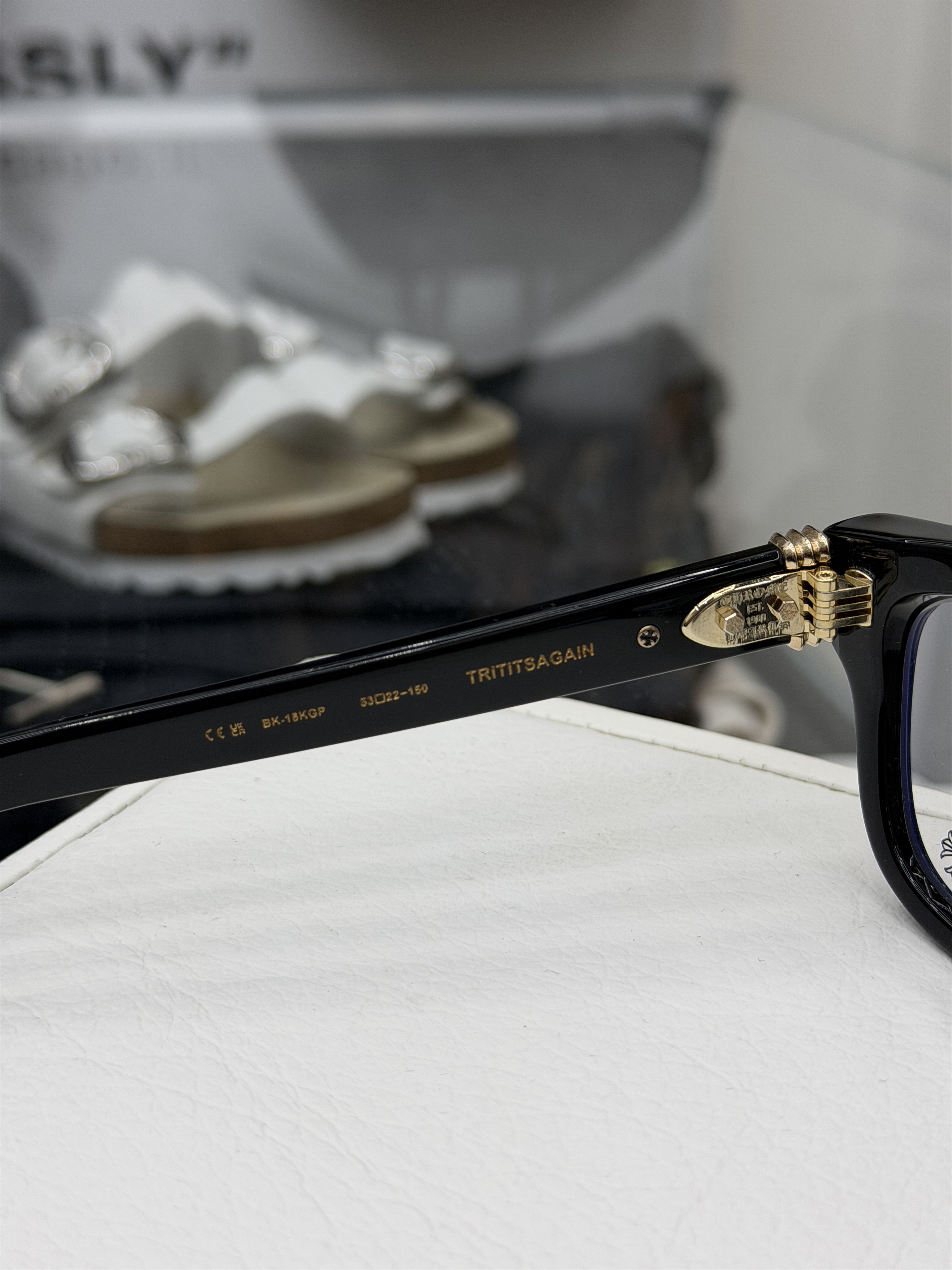 Chrome Hearts Chrome Hearts Trititsagain Glasses Black/Gold Size ONE SIZE - 6 Thumbnail