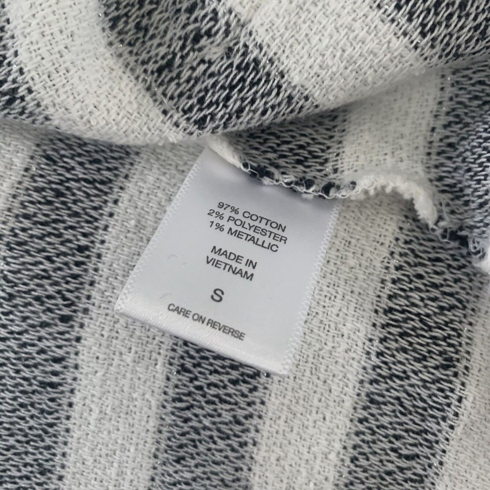 Other New York & Co Blouse Sm Blk White Stripe Zipper Cotton Blend Size S / US 4 / IT 40 - 9 Thumbnail
