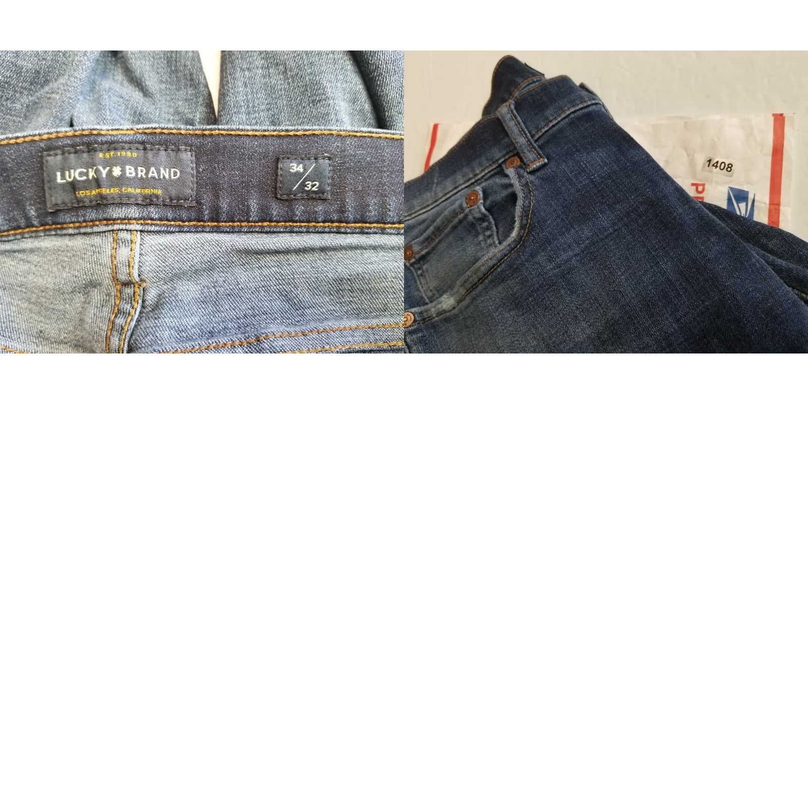 Lucky Brand Lucky Brand Jeans Mens 34x32 Slim Distressed Denim Blue 5-Pocket Straight Jeans Mens Regular 34x32 Distressed Size US 34 / EU 50 - 9 Thumbnail