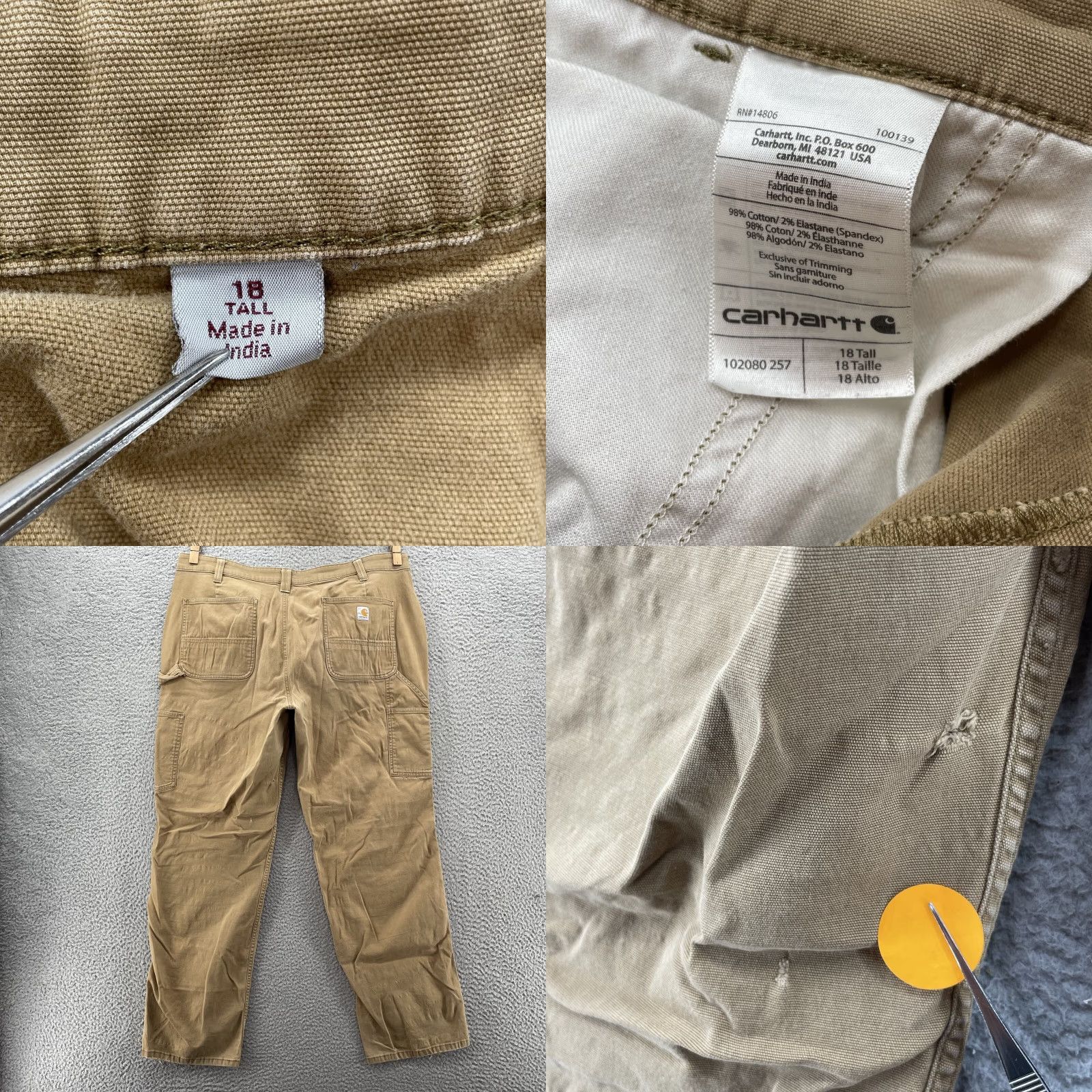 Carhartt Carhartt Carpenter Pant Women 18Tall Crawford Khaki Rugged Flex Workwear Utility Pant Size 40" / US 18 - 8 Thumbnail