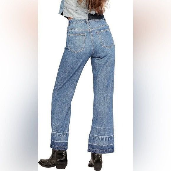 Current/Elliot Current Elliott "Navigator" Wide Leg Jeans 27 Doheny Wash He Size 27" / US 4 / IT 40 - 2 Thumbnail
