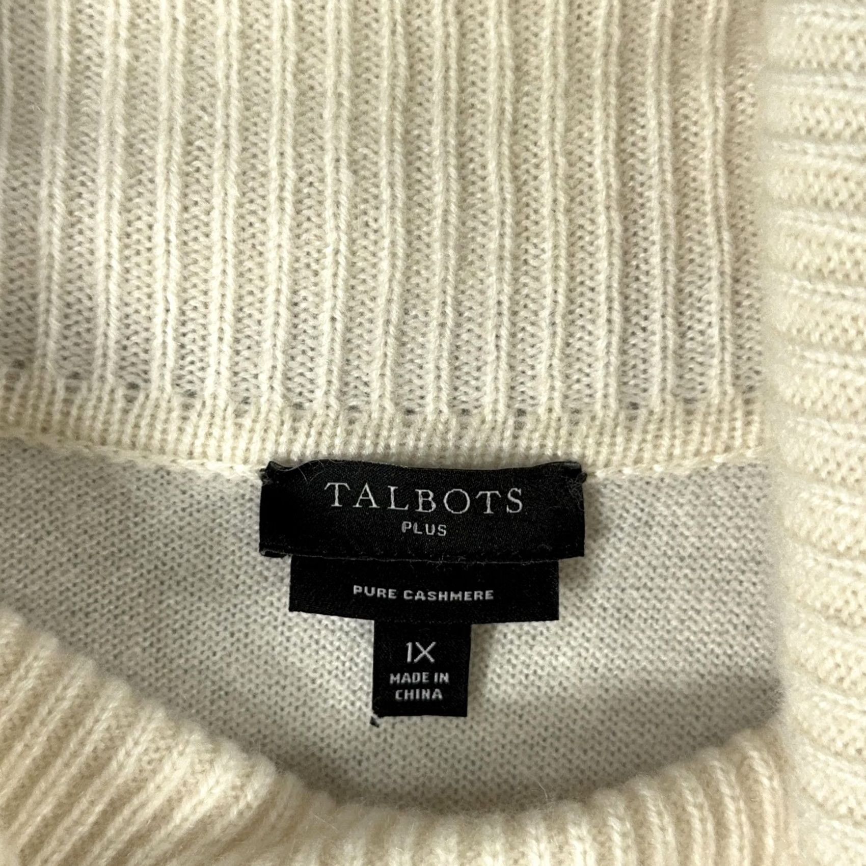 Talbots VINTAGE? No. Talbots White 100% Cashmere Tunic Sweater Womens 1X Cowl Neck Raglan Lightweight Shirt Ladies Plus Size 1X Womens Size XL / US 12-14 / IT 48-50 - 2 Thumbnail