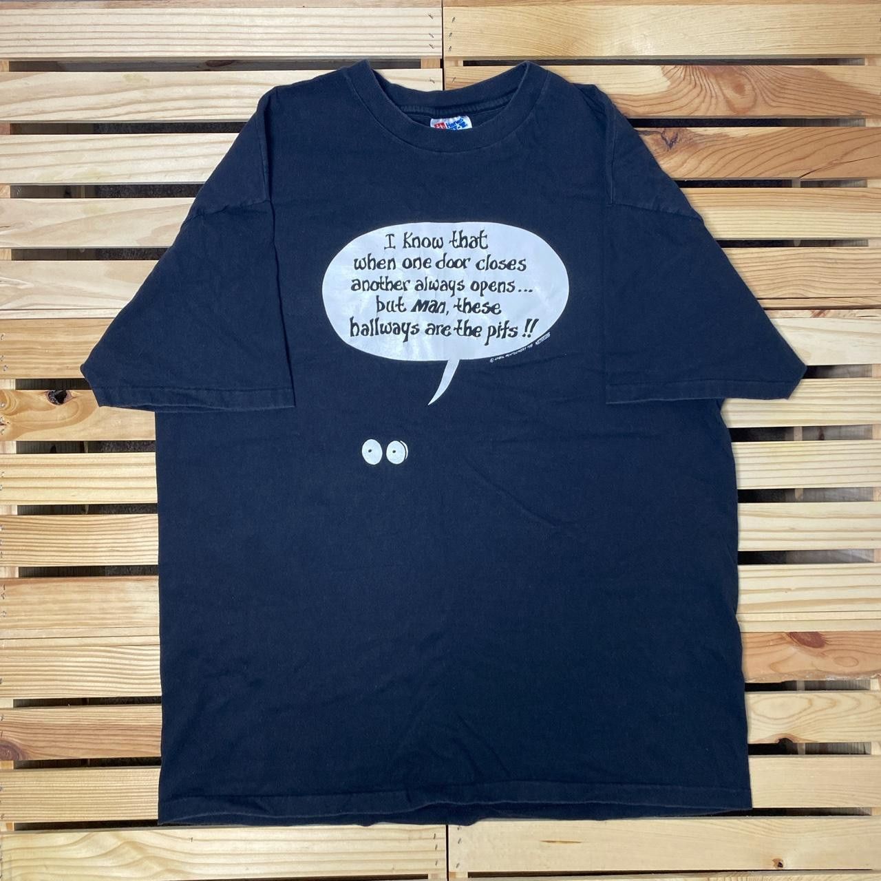 Hanes Vintage "I Know When One Door Closes..." Black Tee Size XL Size US XL / EU 56 / 4 - 1 Thumbnail