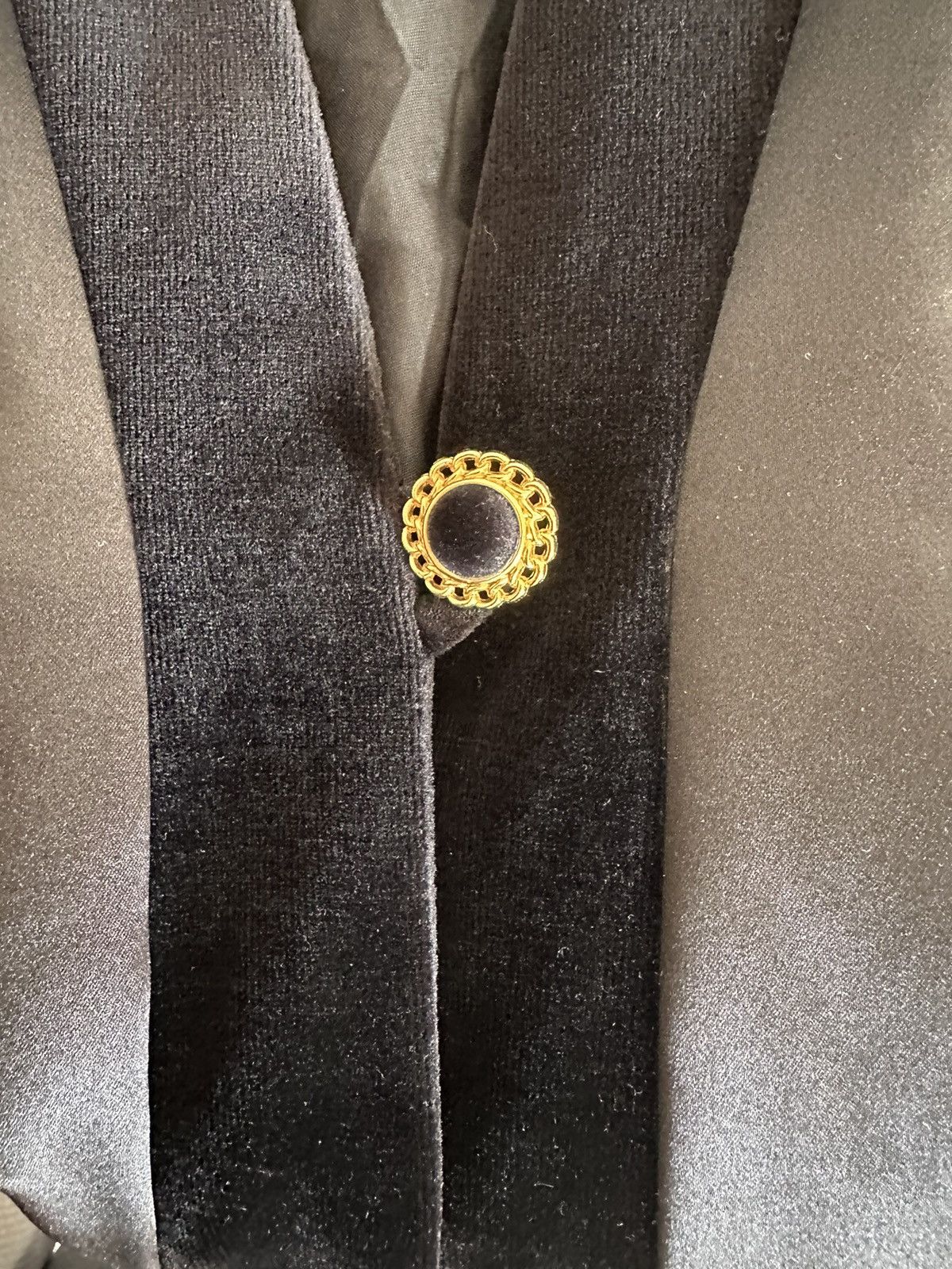 Other Black velvet & silk vintage blazer Size L / US 10 / IT 46 - 2 Thumbnail