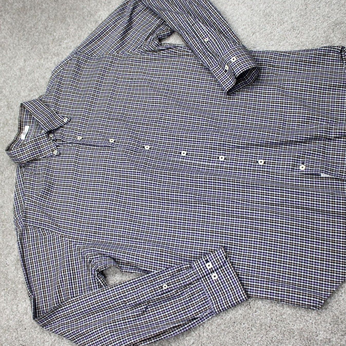 Peter Millar Peter Millar Shirt Mens Large Purple/Orange/Black/White Cotton L/S Button Down Shirt Size US L / EU 52-54 / 3 - 7 Thumbnail