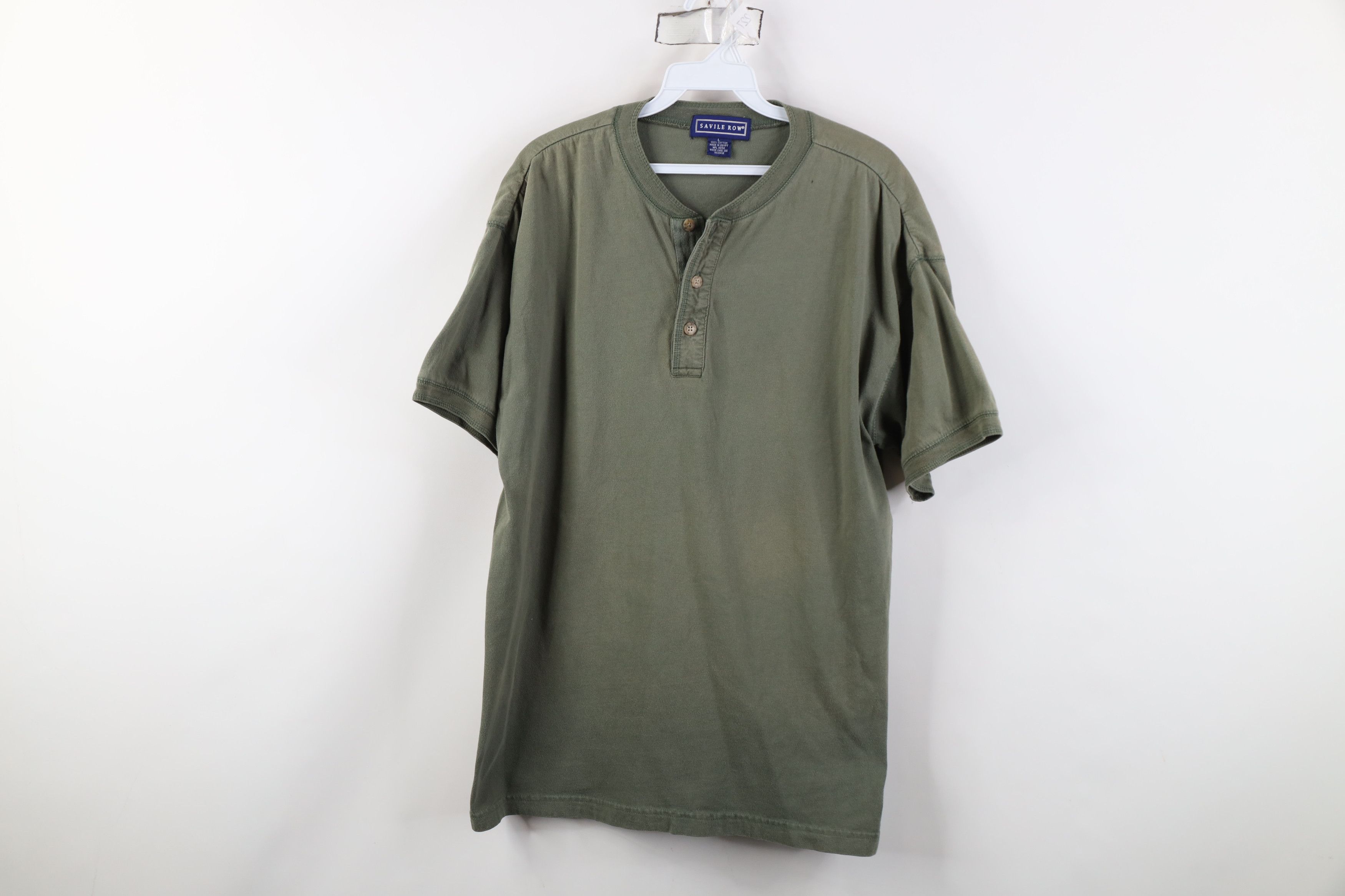 Vintage Vintage 90s Streetwear Short Sleeve Henley T-Shirt Green Size US L / EU 52-54 / 3 - 1 Thumbnail