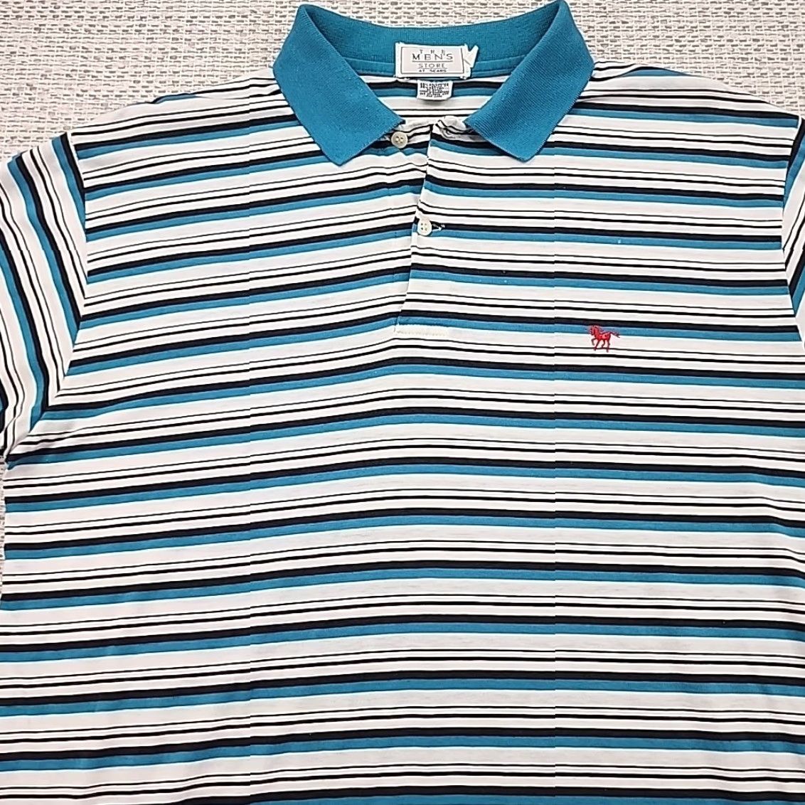 Sears VINTAGE The Men's Store at Sears Polo Golf Shirt Mens L Dad Short Sleeve Striped Polo Size US L / EU 52-54 / 3 - 4 Thumbnail