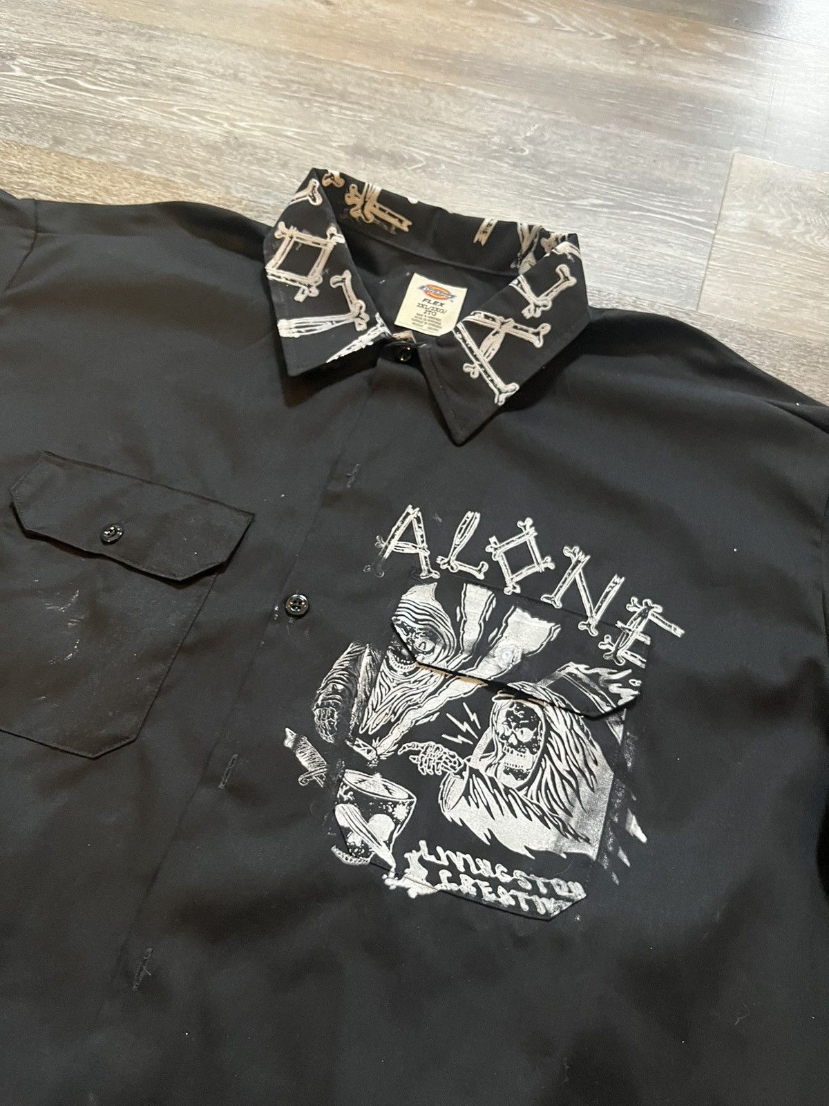 Other Dickies Skulls Button Up Shirt Size US XXL / EU 58 / 5 - 2 Thumbnail