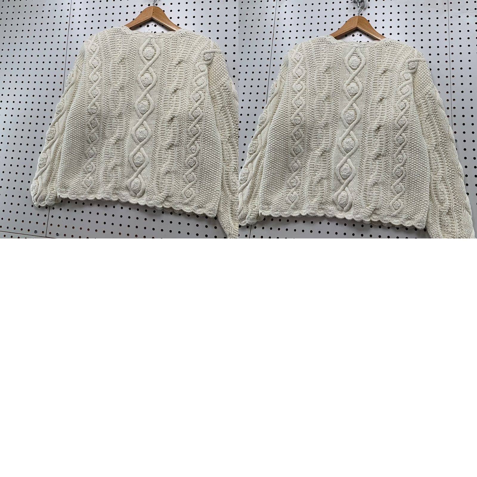 Express VINTAGE Express Shirt Womens M White Floral Cable Knit Pullover 90s Mens Women Size M / US 6-8 / IT 42-44 - 9 Thumbnail