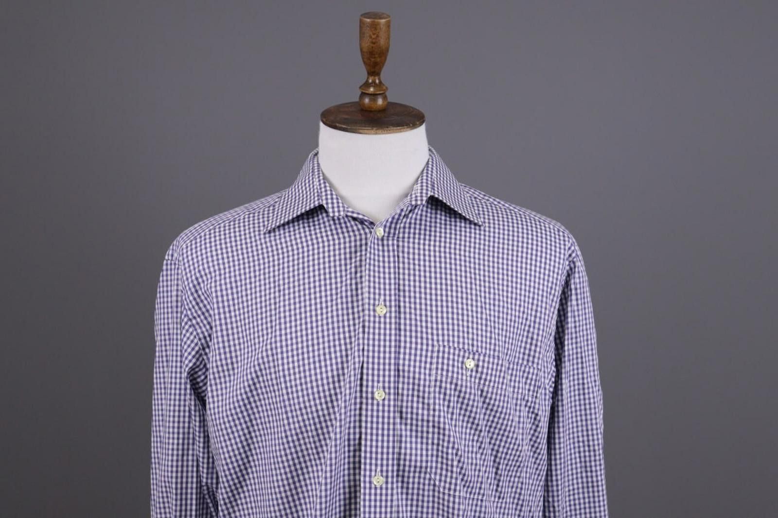 Eton Vintage Eton Sweden Blue Check Button Down Shirt Size 16 41 Size US M / EU 48-50 / 2 - 2 Thumbnail