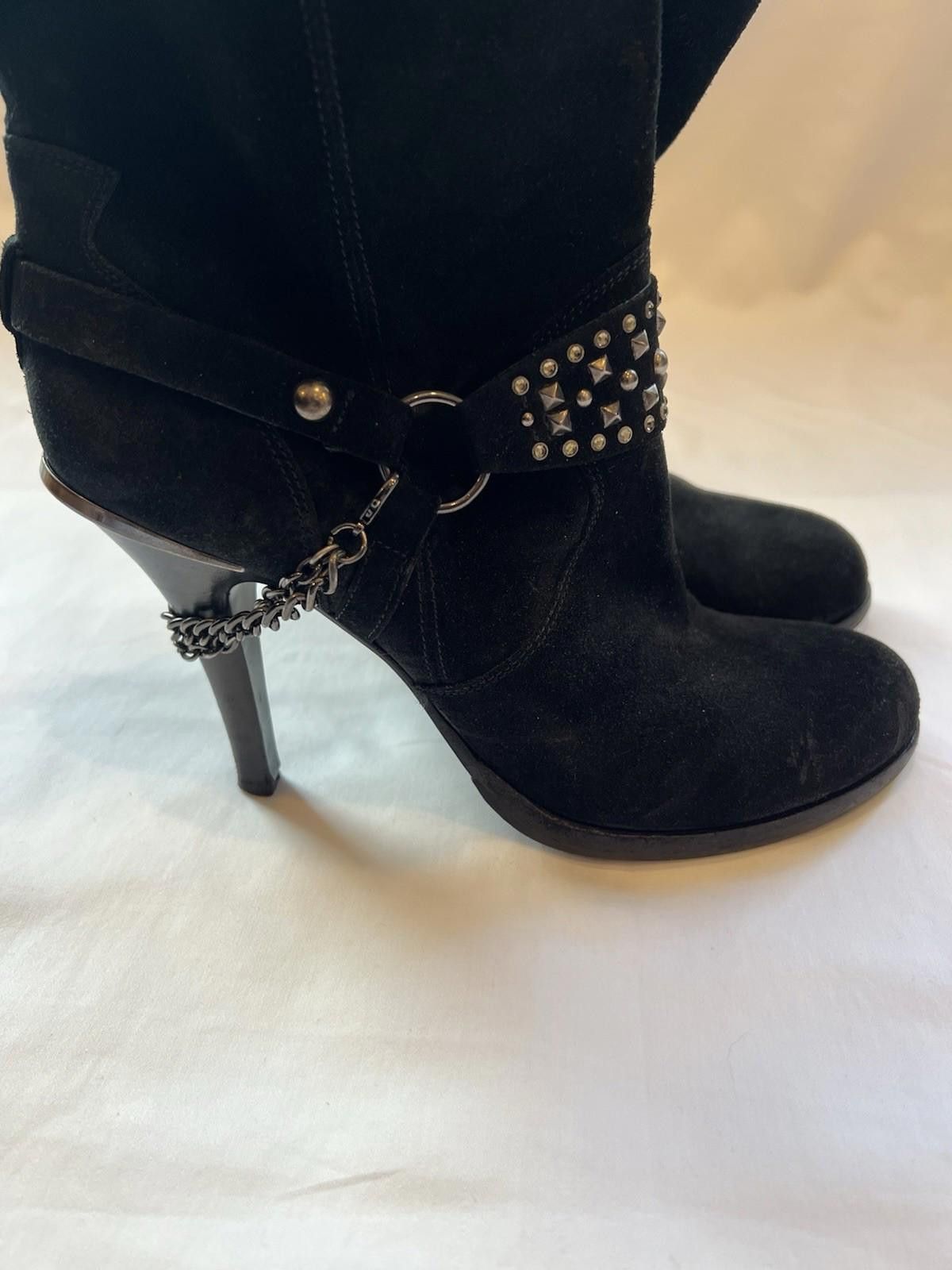 Barneys New York Barneys New York Womens Black Suede Studded Cowboy Boots 8.5 Size US 8.5 / IT 38.5 - 6 Thumbnail
