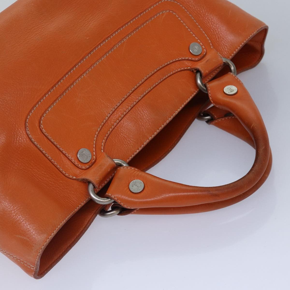 Celine CELINE Hand Bag Leather Orange Silver Size ONE SIZE - 6 Thumbnail