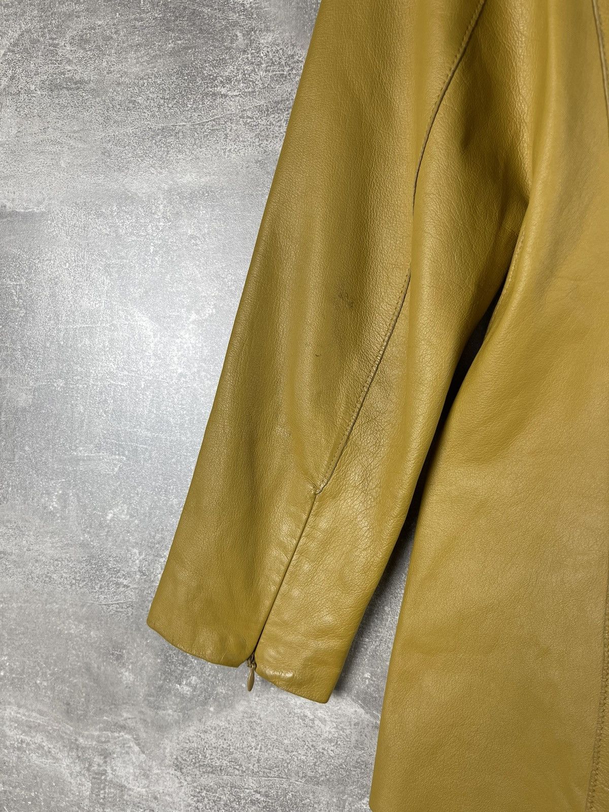 Genuine Leather × Mandelli Enrico Mandelli Leather Yellow Jacket Coat Size M / US 6-8 / IT 42-44 - 8 Thumbnail