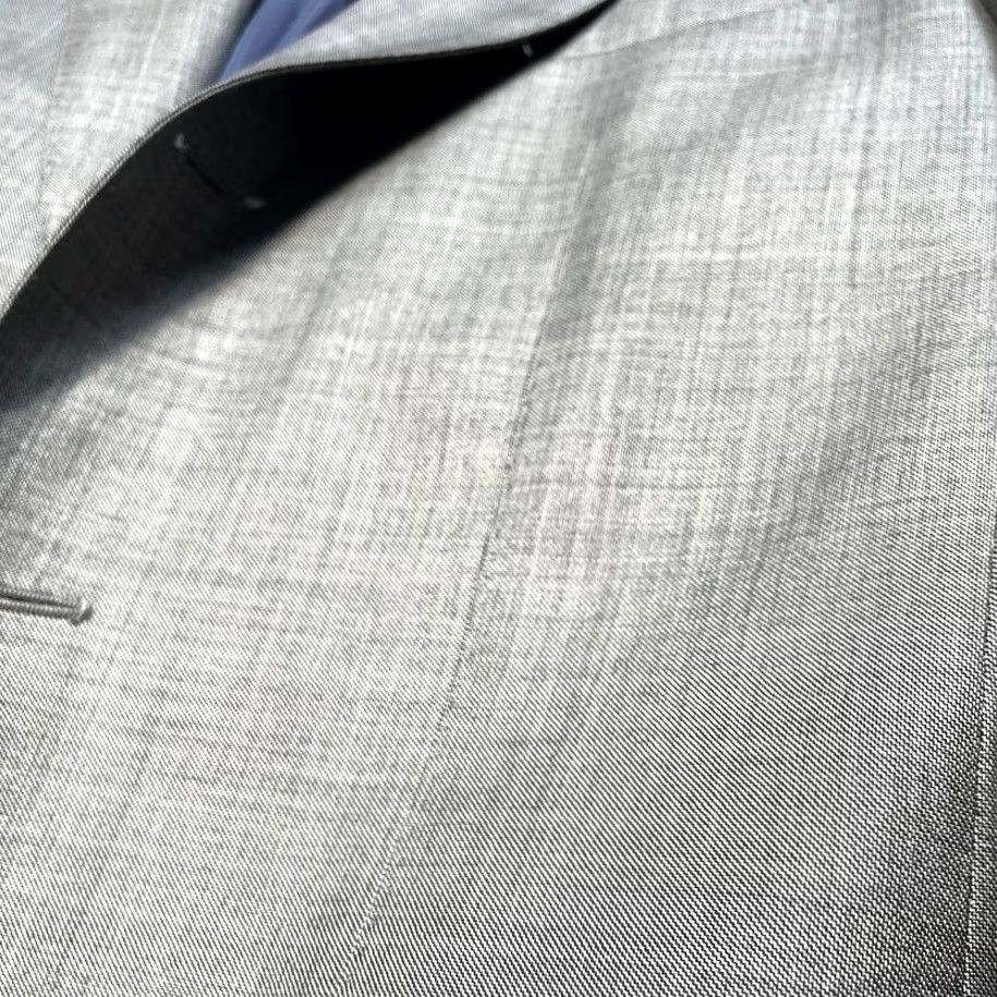 Suitsupply Suitsupply Suit Jacket Mens 46 Gray Wool Three-Button 2 Piece Single-Breasted Peak Lapel Black/Gray Check Vintage (if applicable) Mens Size 46R - 2 Thumbnail