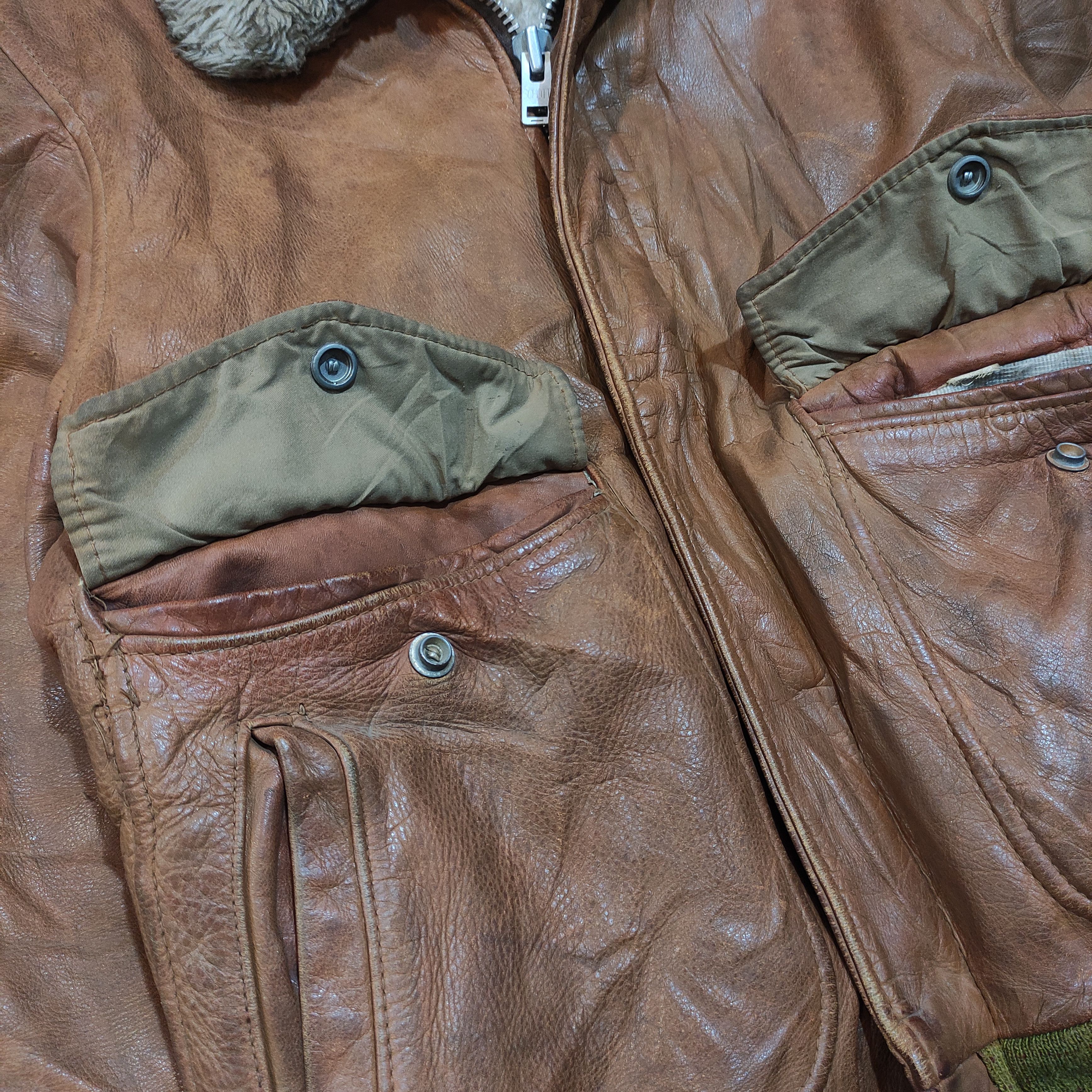 Schott Vintage Schott Leather Bomber 80s Size US M / EU 48-50 / 2 - 9 Thumbnail