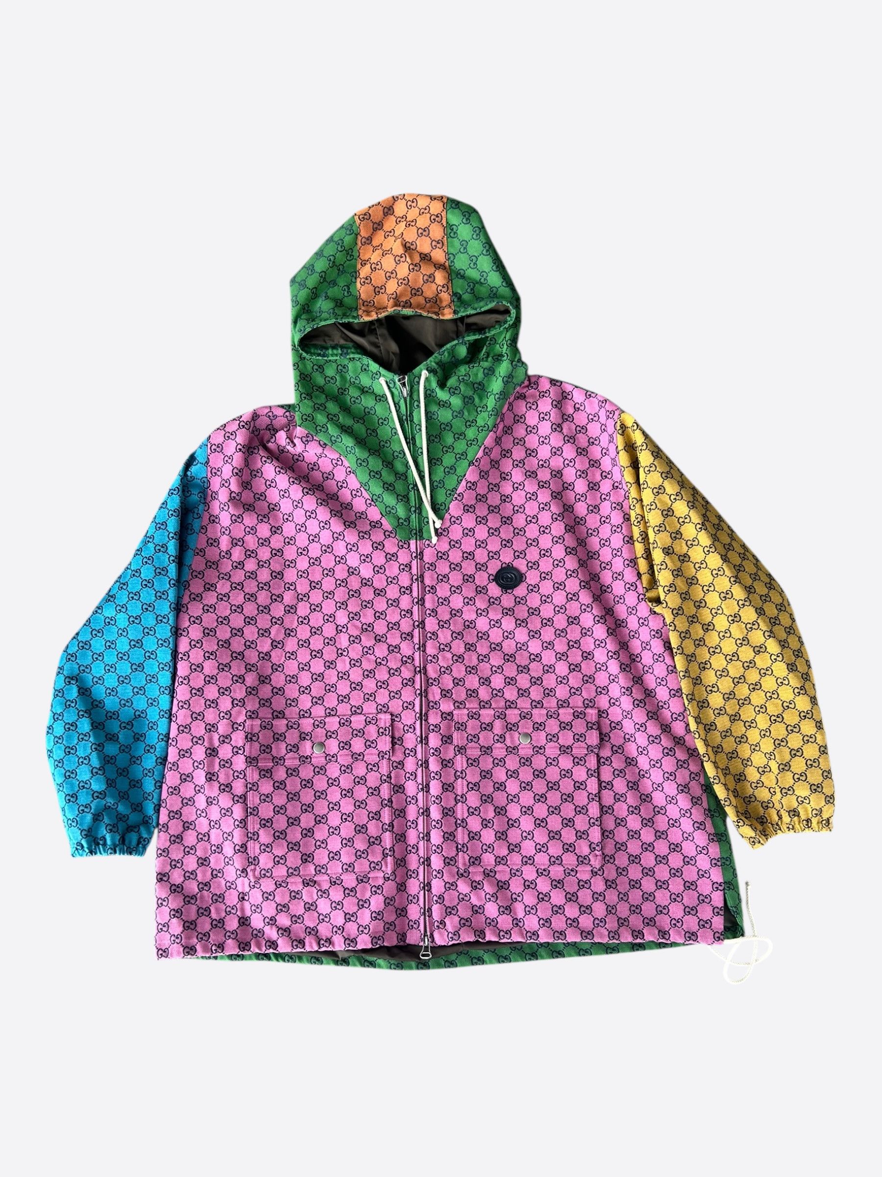 Gucci Multicolor GG Monogram Zip Up Jacket