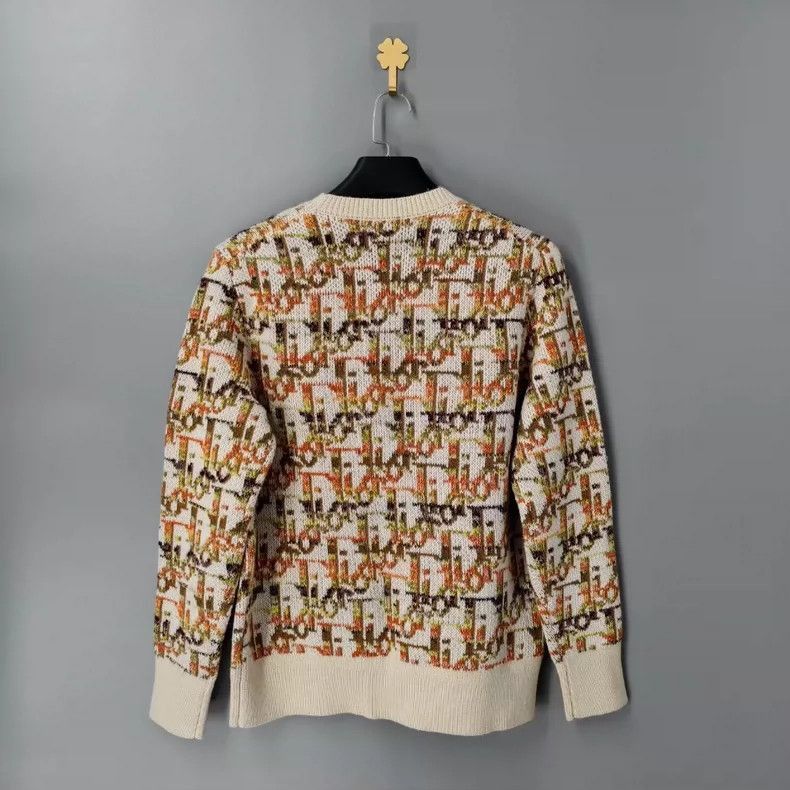 Dior DIOR Yellow Logo Pattern Pullover Sweater-2505 Size US L / EU 52-54 / 3 - 2 Thumbnail