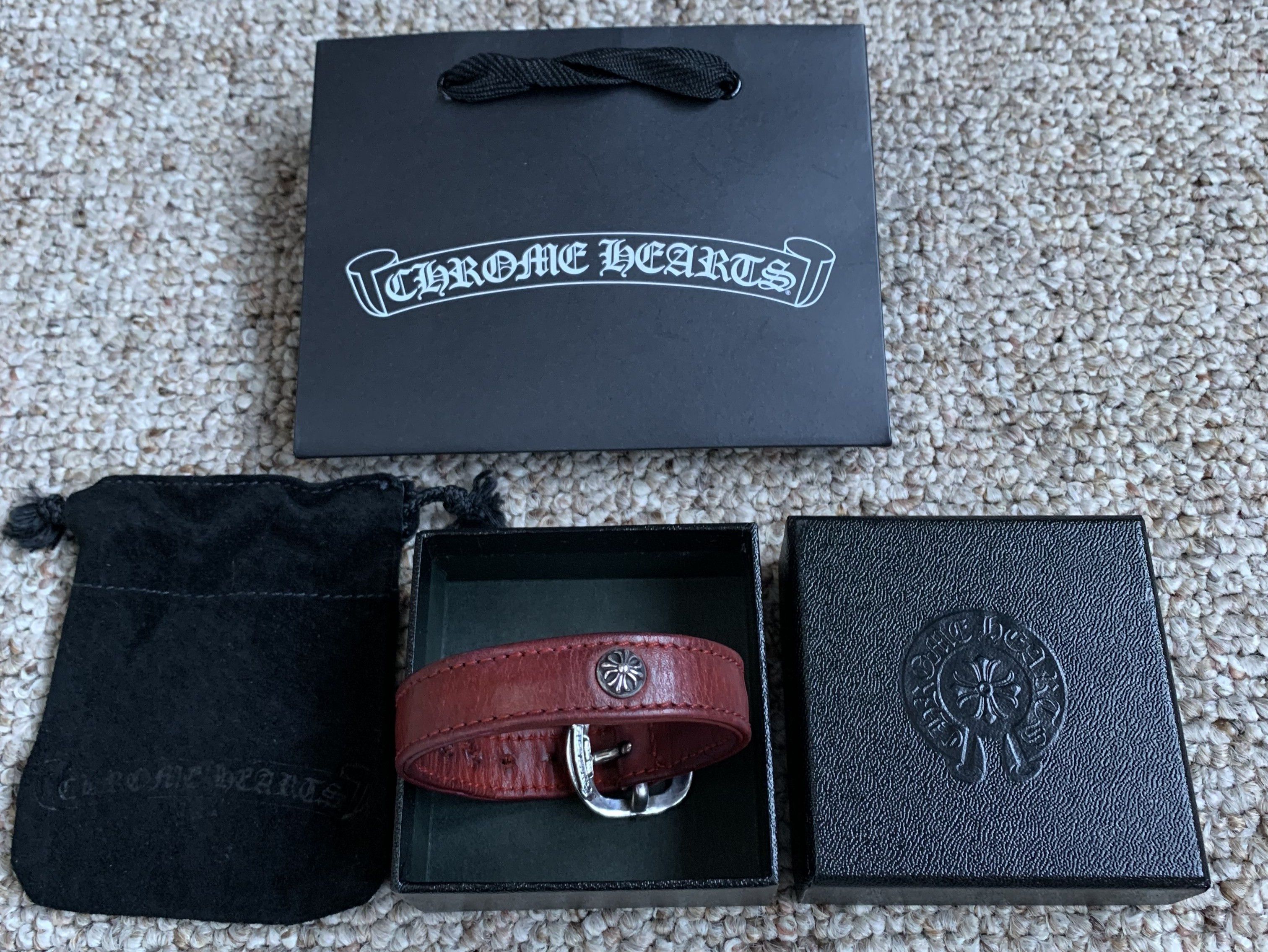 Chrome Hearts Chrome Hearts 15th Anniversary Leather Silver Bracelet Size ONE SIZE - 12 Thumbnail