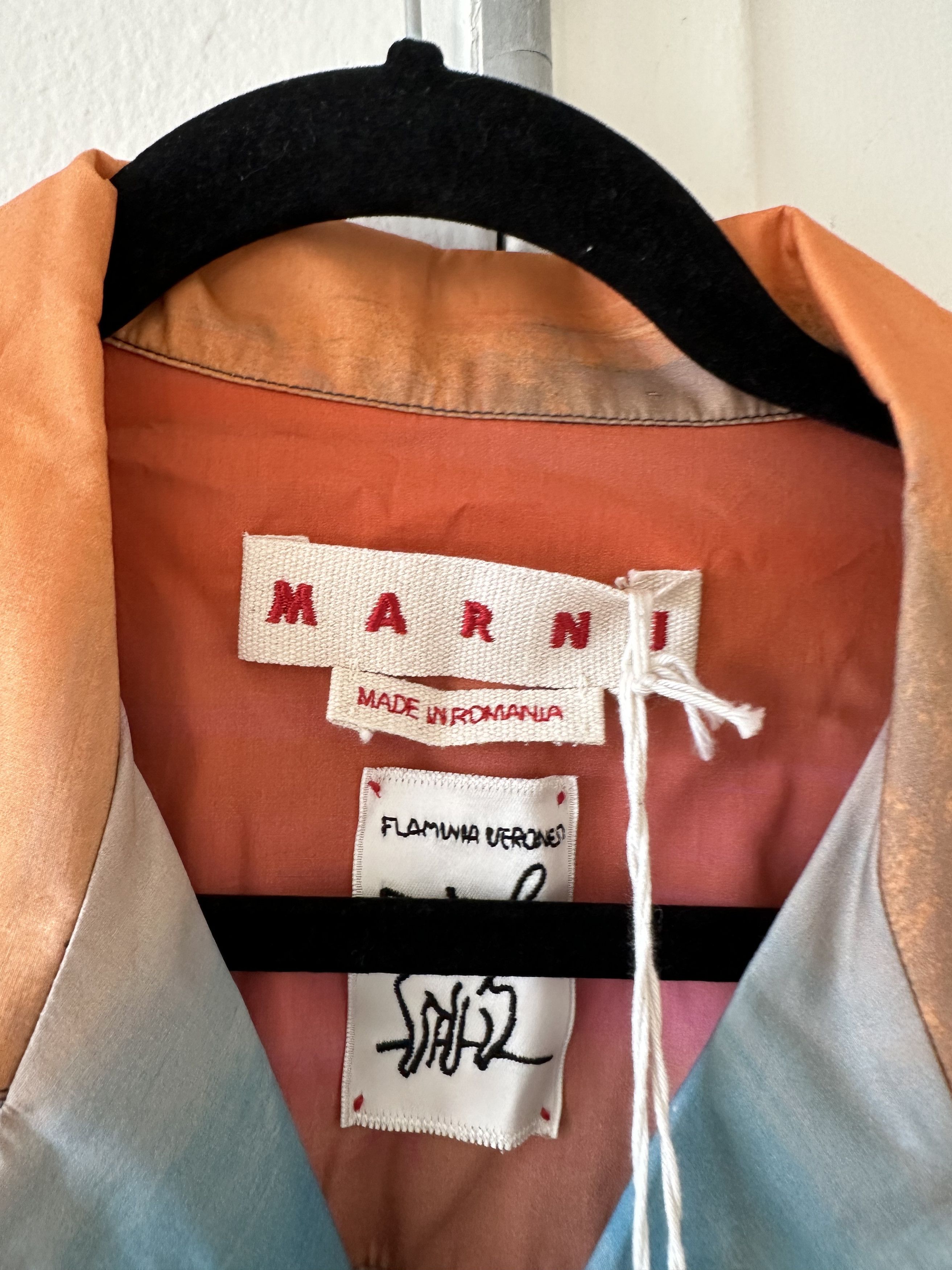 Marni Marni Striped Camp Collar Button Up Shirt Size US L / EU 52-54 / 3 - 3 Thumbnail