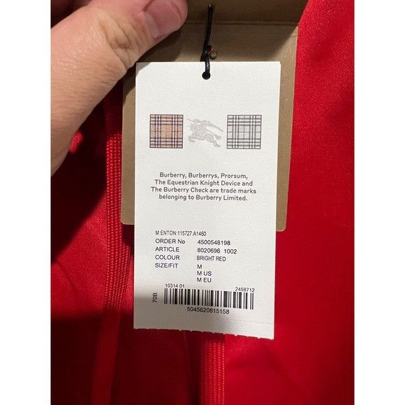 Burberry Mens Track Pants Bright Red Side Stripe Casual Jogg