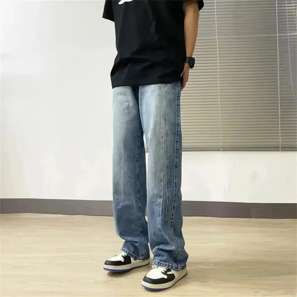 Japanese Brand Jeans straight legs casual denim trousers loose fit wide leg Size US 32 / EU 48 - 4 Thumbnail