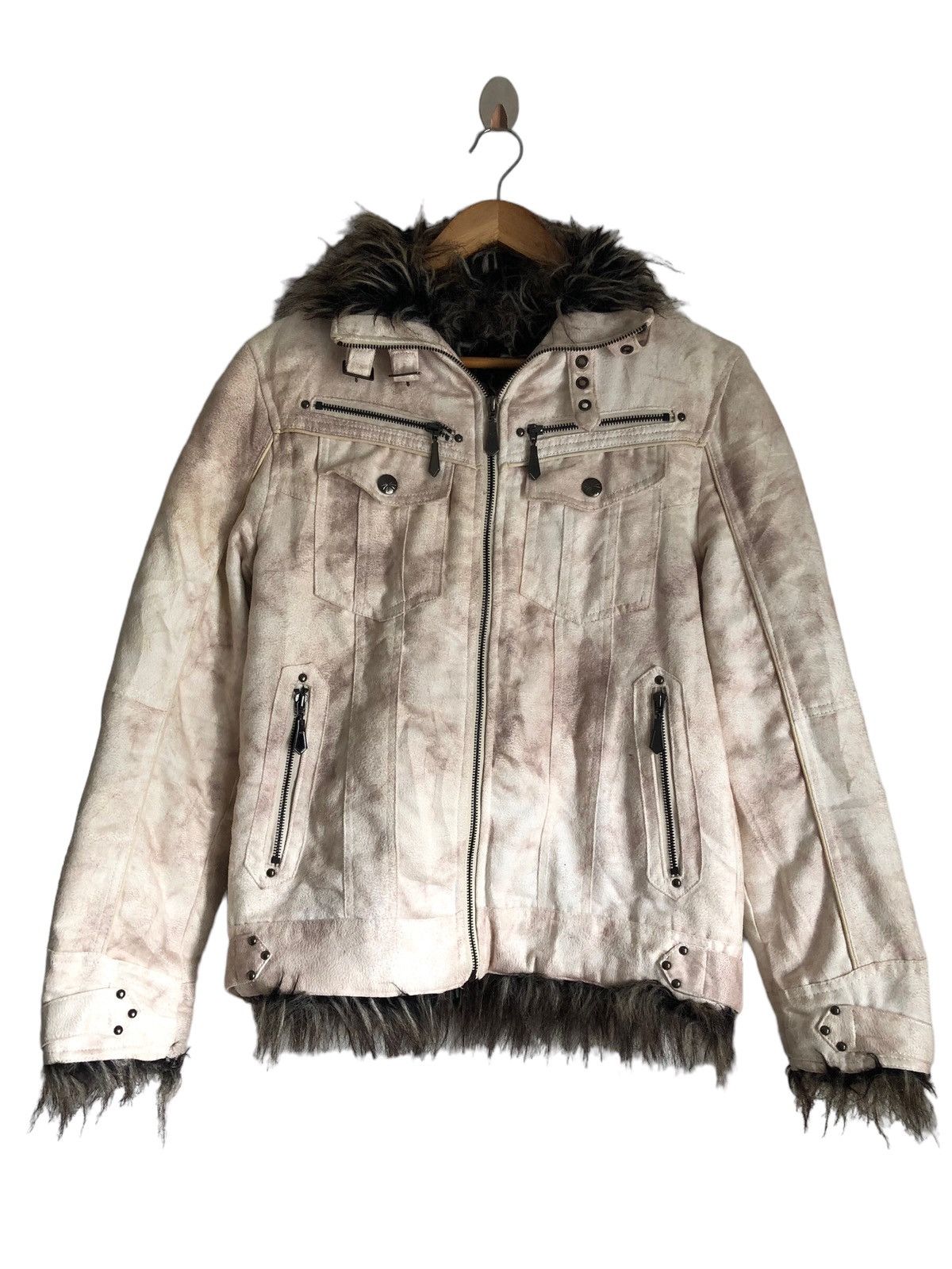 Pre-owned If Six Was Nine X In The Attic Raccoon Fur Jacket In Multicolor