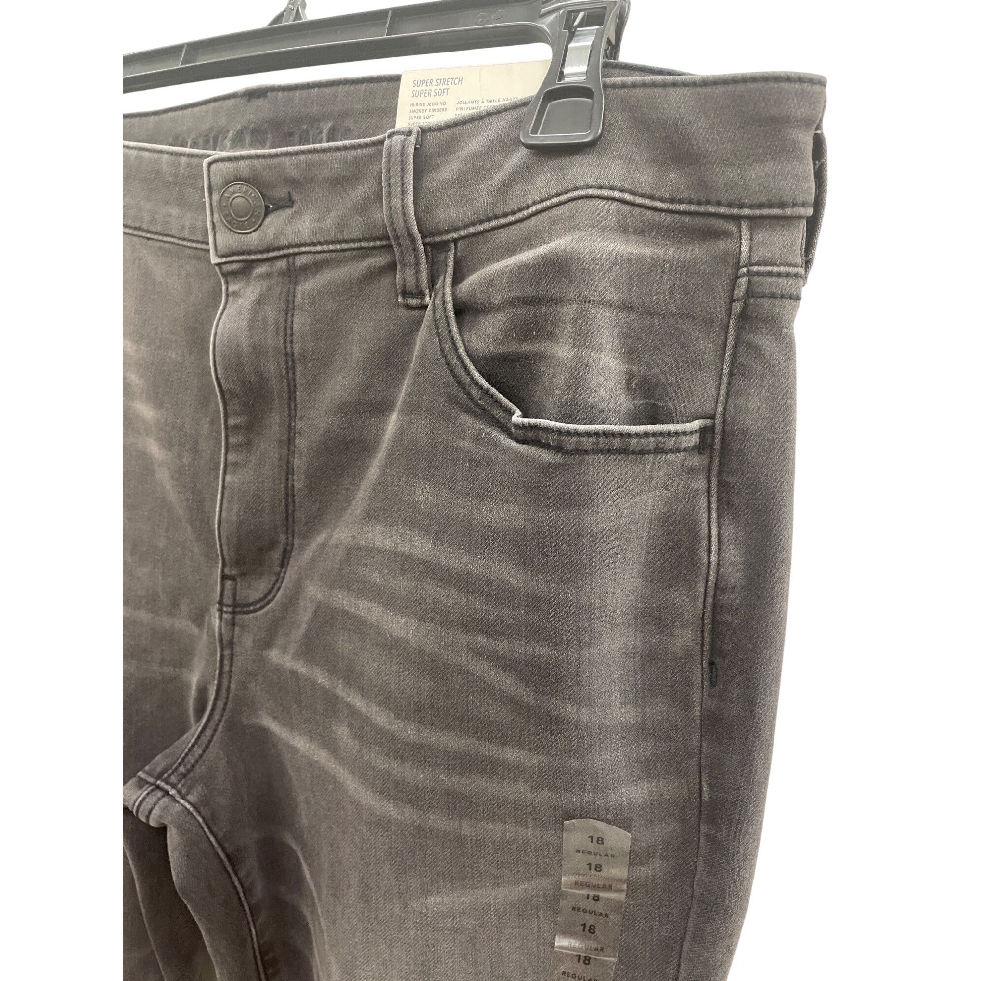 American Eagle Outfitters American Eagle Womens Black Super Stretch Jeggings Size 18 R Size 36" / US 14 / IT 50 - 3 Thumbnail