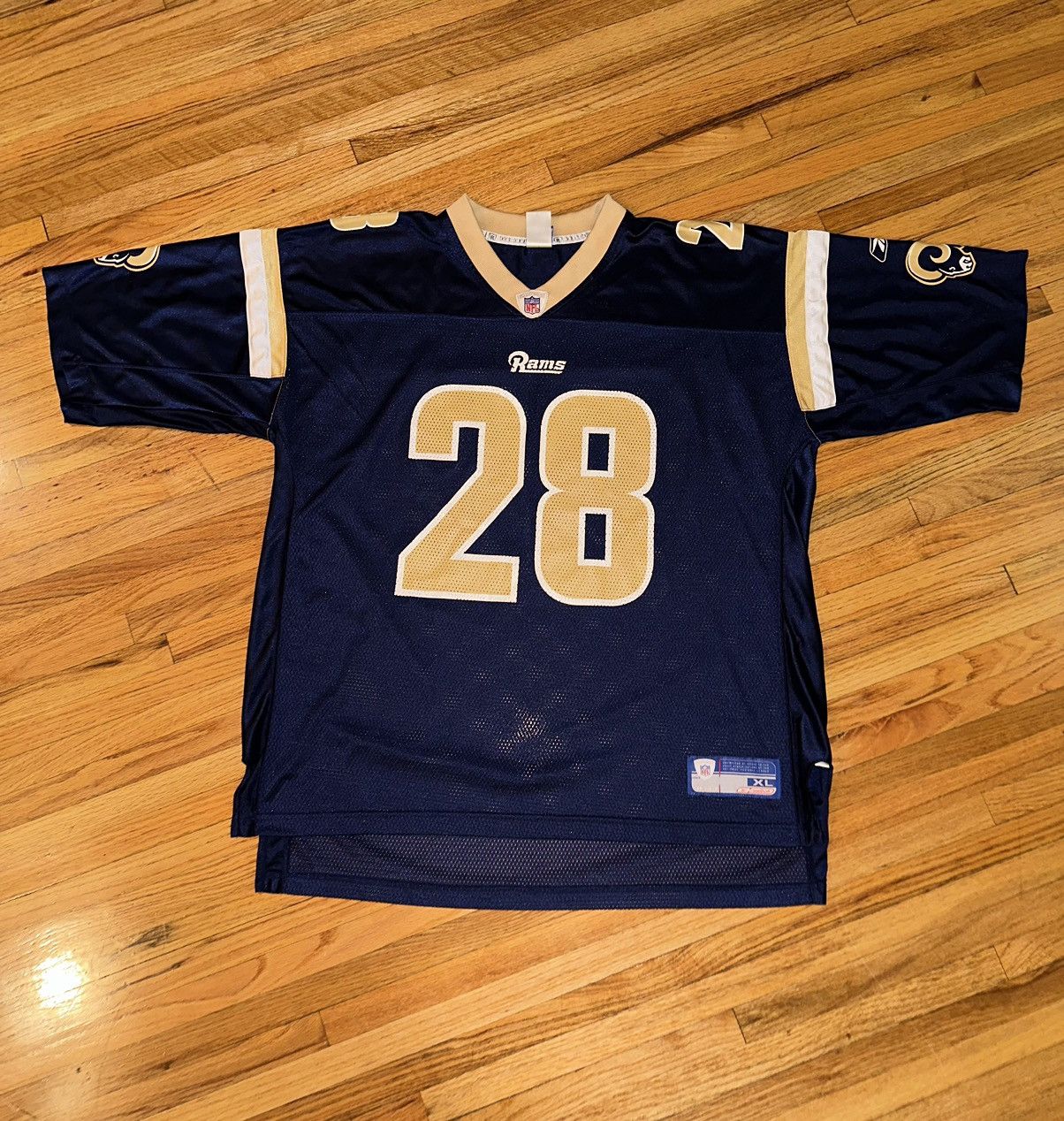 Reebok NFL EQUIPMENT Replica Jersey #28 MARSHALL FAULK ST LOUIS RAMS SIZE M