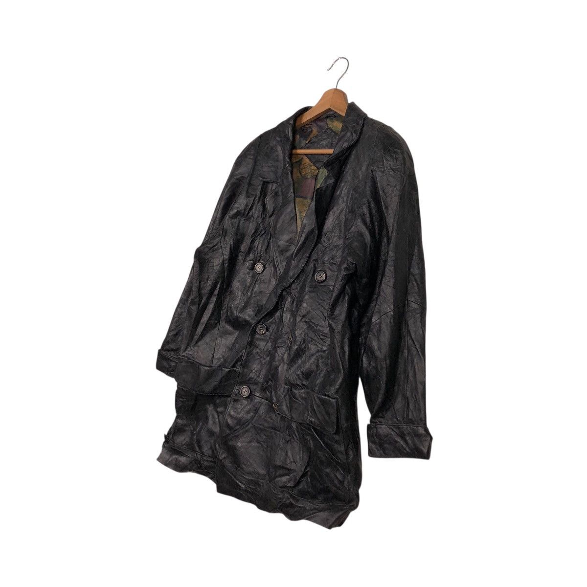 Japanese Brand Artisanal Crinkled Leather Trench Map Lining Issey Miyake Size US M / EU 48-50 / 2 - 3 Thumbnail