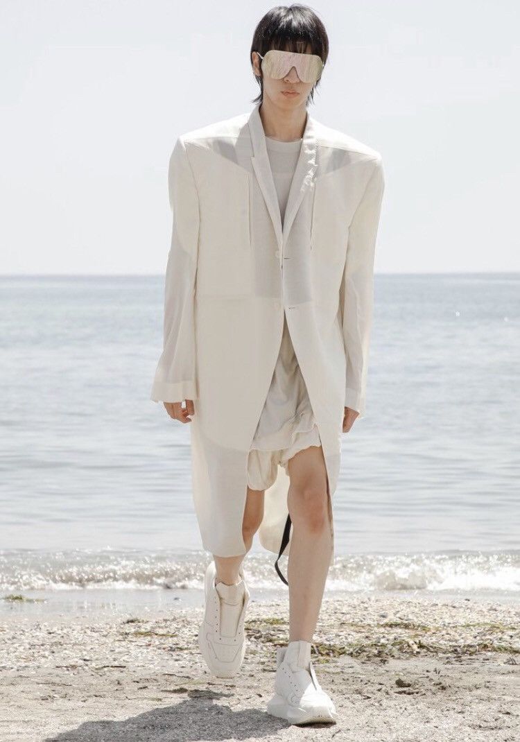 Rick Owens Rick Owens 22ss Show White Jumbo Tatlin Light Coat