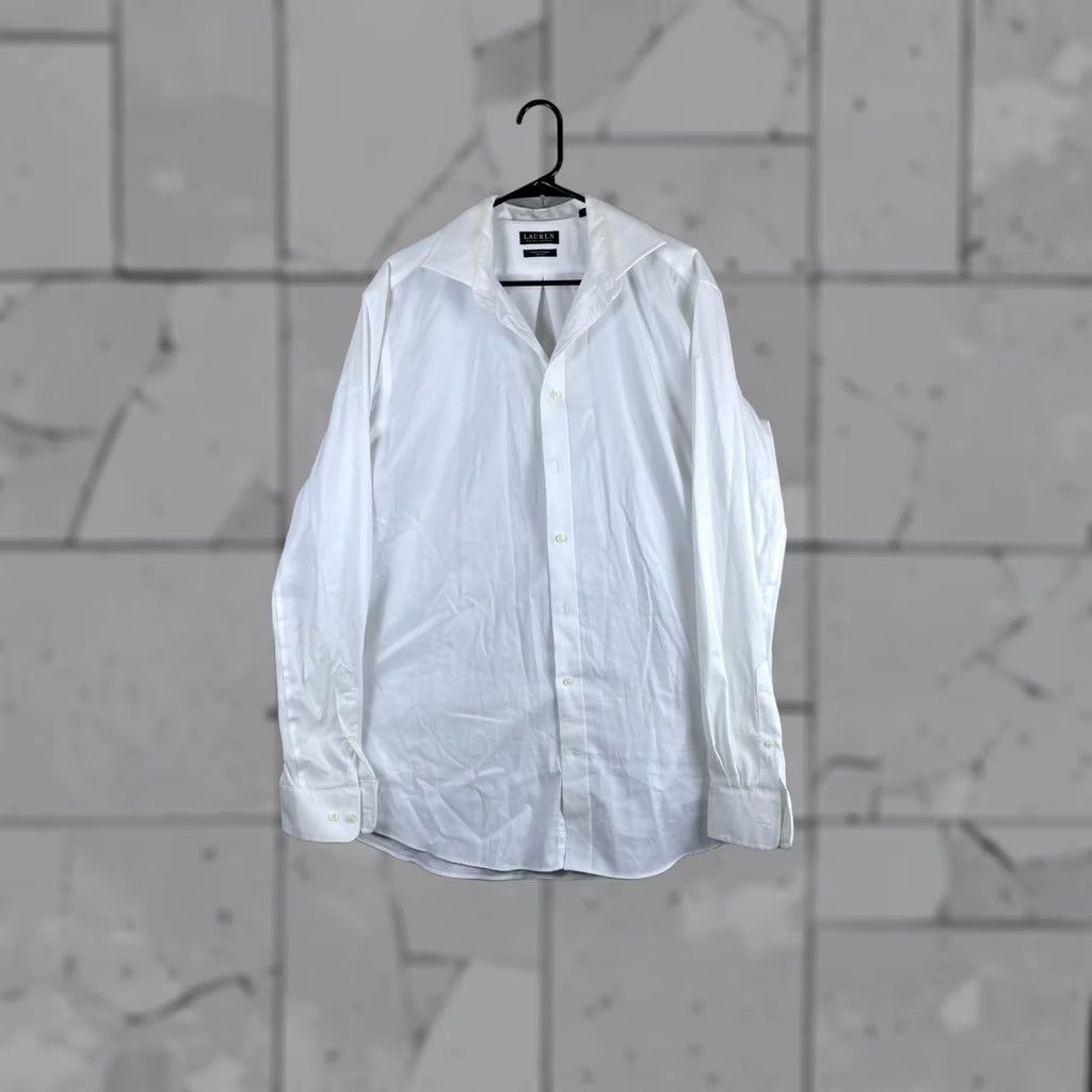 Ralph Lauren Lauren Ralph Lauren Shirt Mens 17 36/37 White Stretch Tall Fit Dress Long Sleeve Shirt Size 46R - 1 Thumbnail