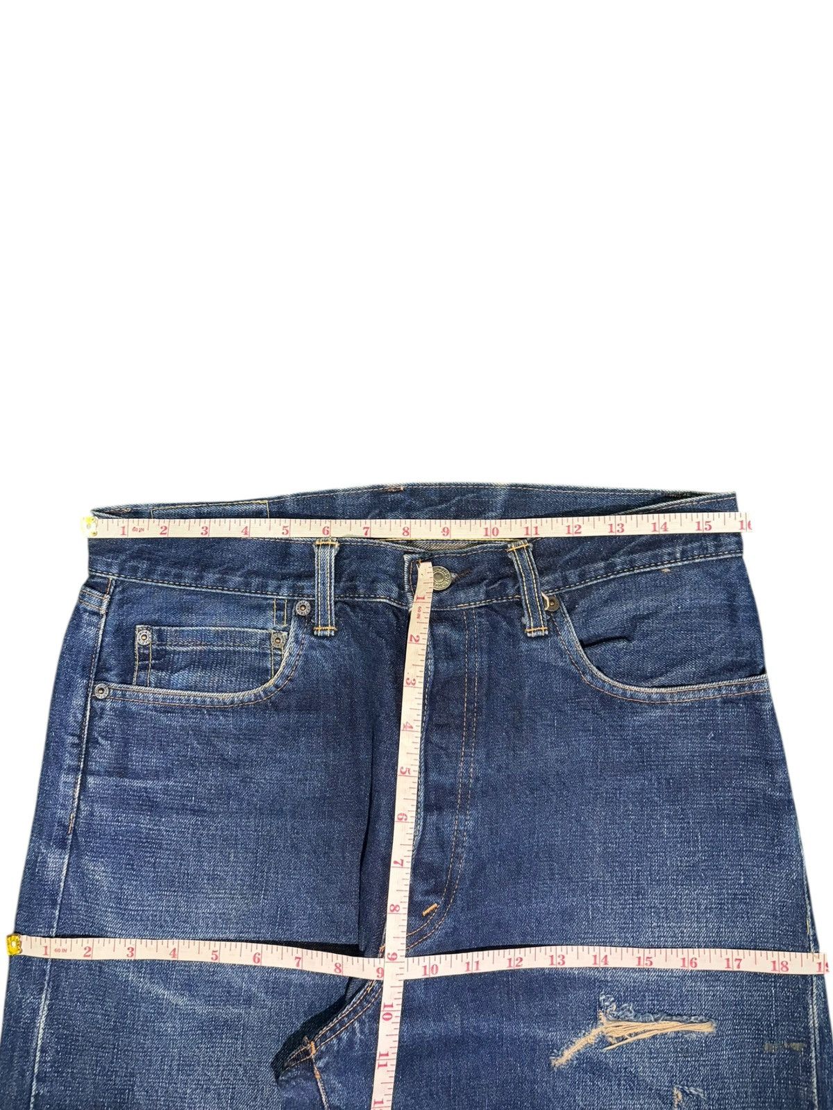 Blue Blue Japan Vintage Blue Blue Hr Market Patch Selvedge Baggy Jeans Size US 31 - 6 Thumbnail